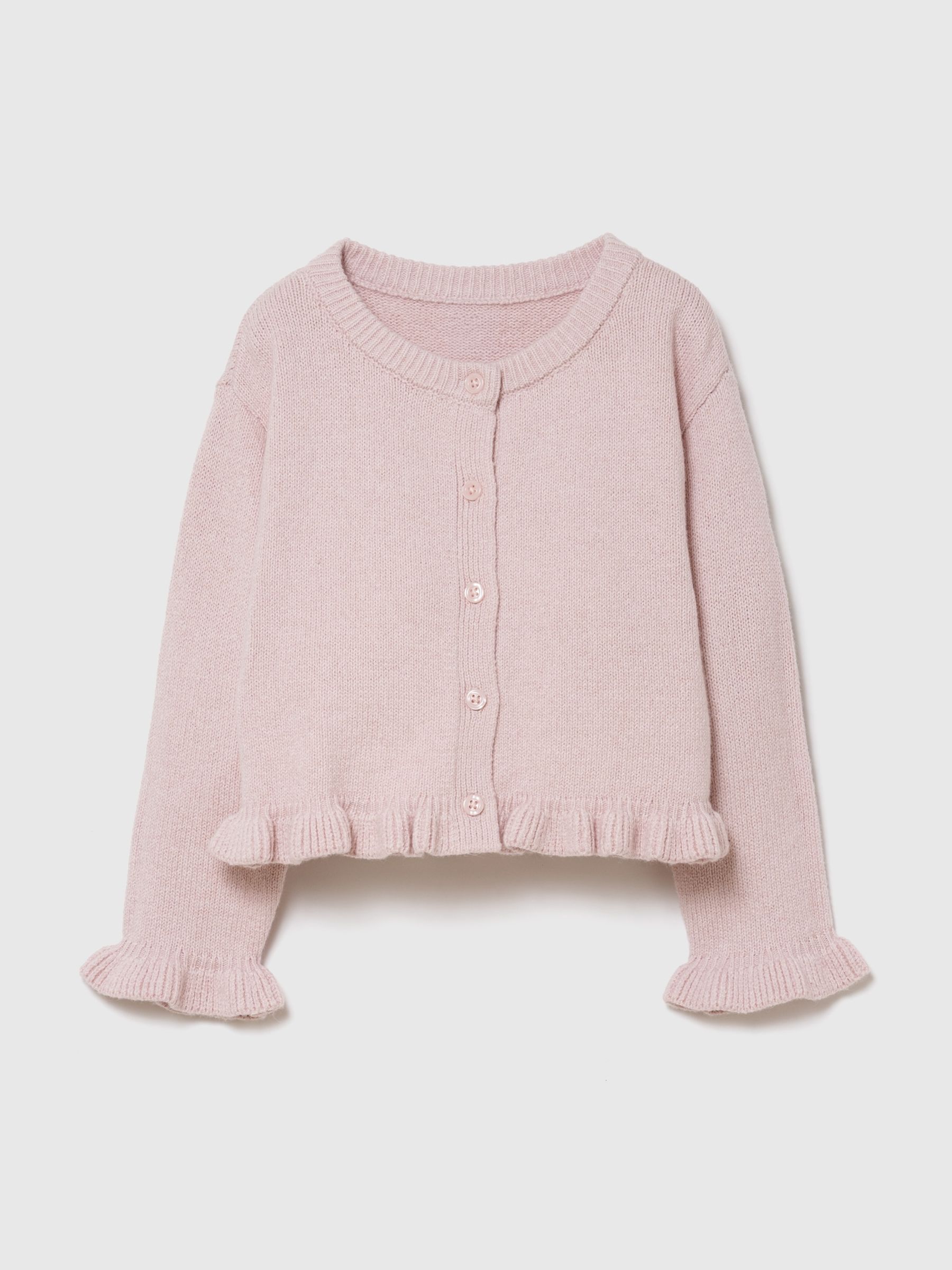 Light Pink CashSoft Ruffle Cardigan - Image 1 of 2 Light Pink CashSoft Ruffle Cardigan - Image 1 of 2