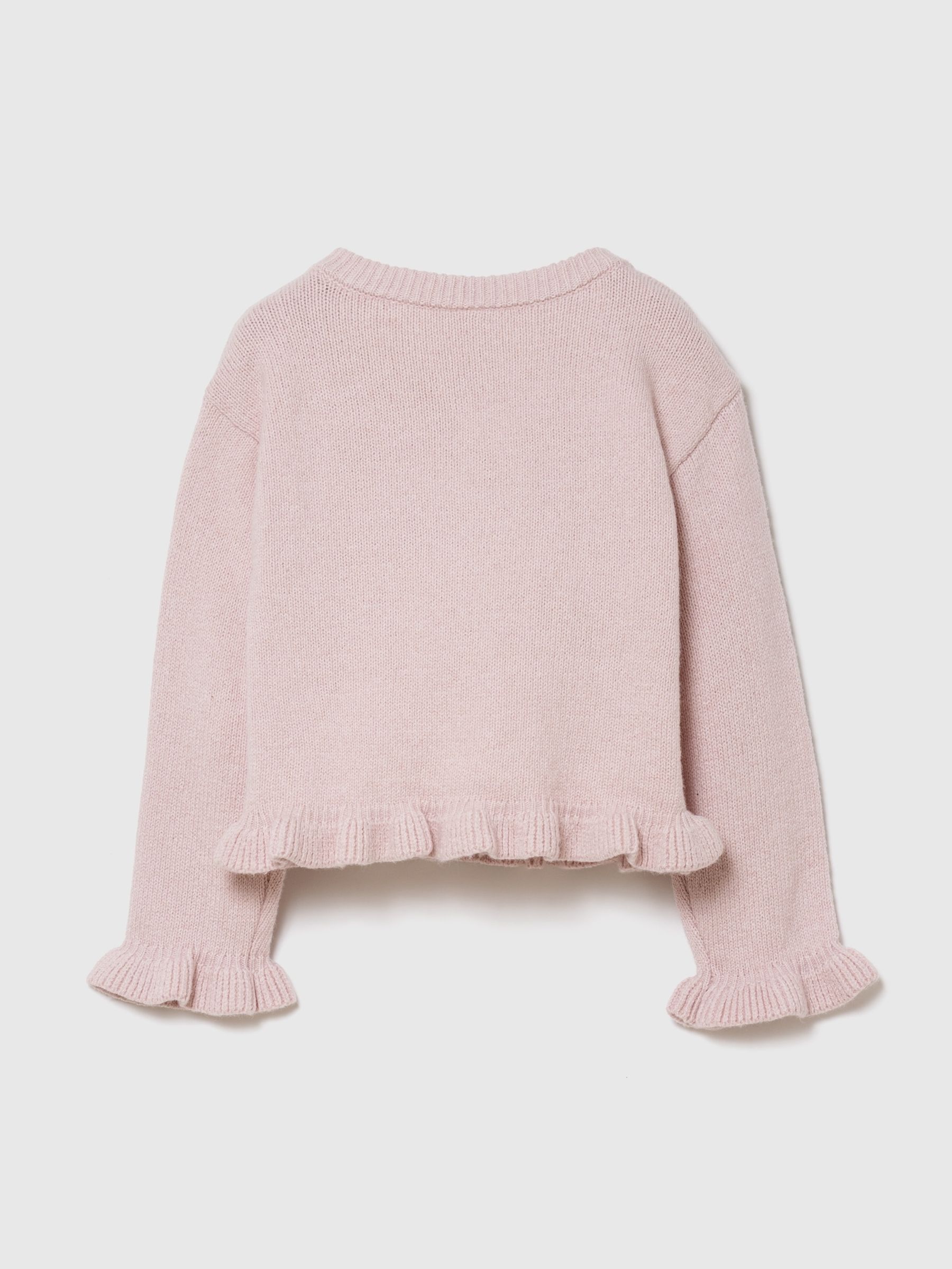 Light Pink CashSoft Ruffle Cardigan - Image 2 of 2 Light Pink CashSoft Ruffle Cardigan - Image 2 of 2