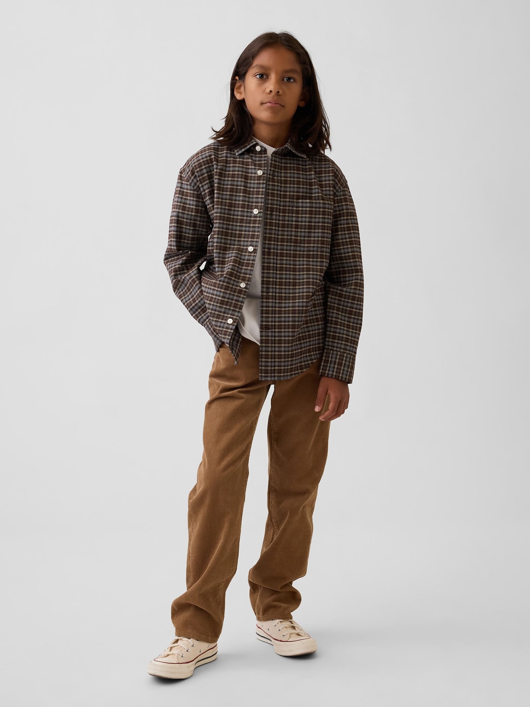 Tan Brown Corduroy Relaxed Straight Jeans - Image 3 of 6