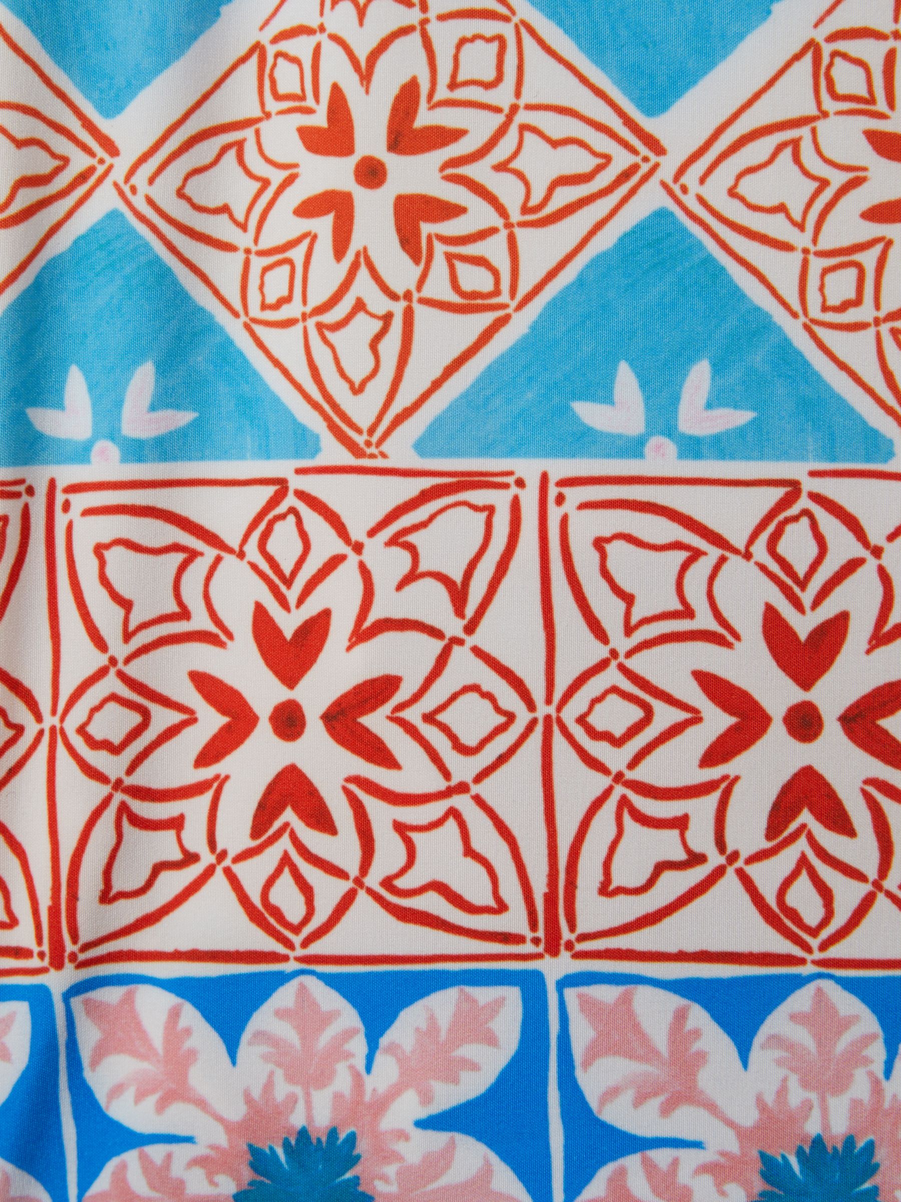 Medallion Print Drawstring Swim Shorts in Orange Multi - Image 6 of 6