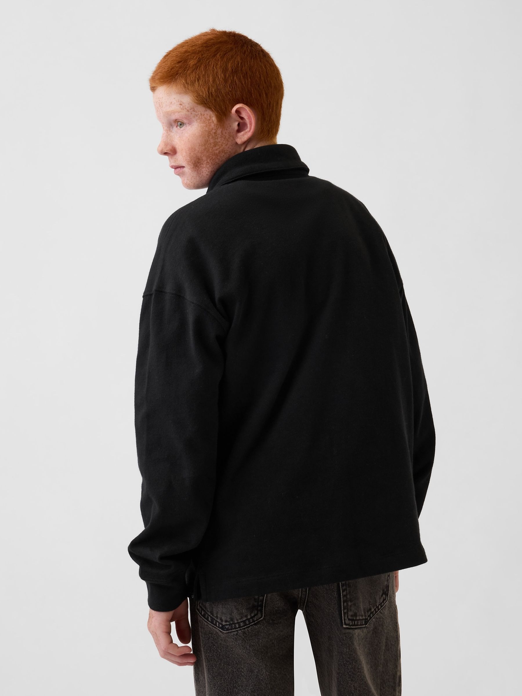 Black Heavyweight Relaxed Polo Shirt - Image 2 of 5
