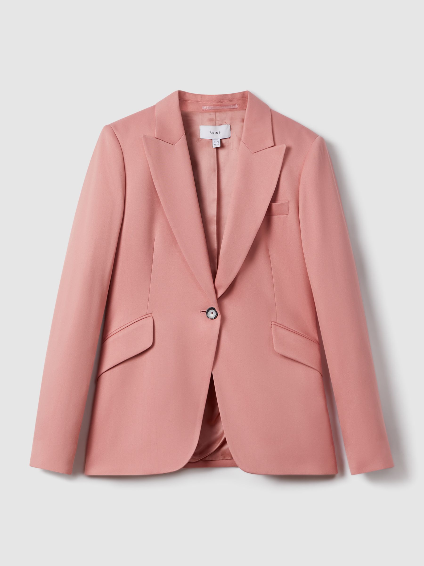 Tailored Single Breasted Suit Blazer in Pink - Image 2 of 7
