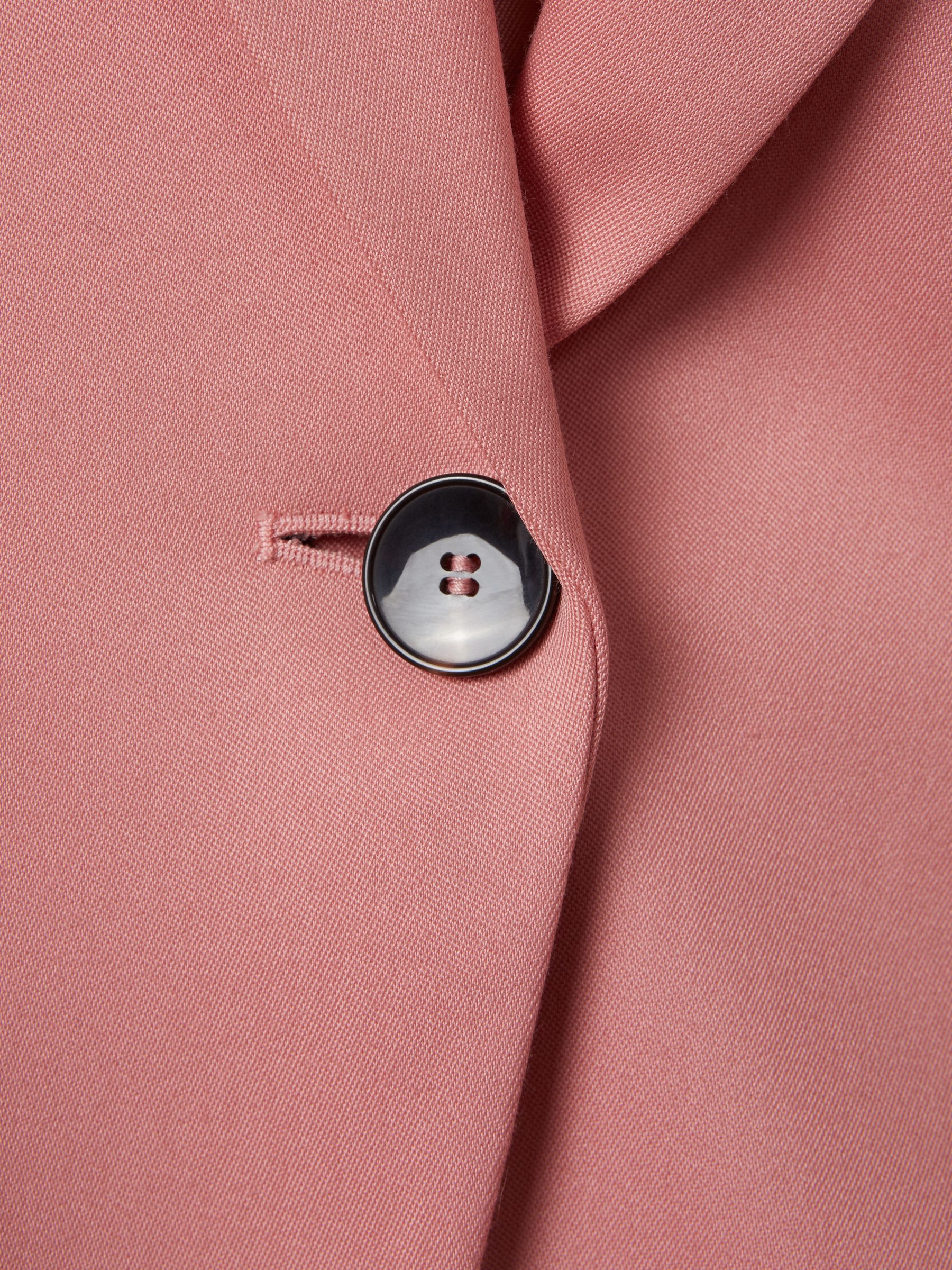 Tailored Single Breasted Suit Blazer in Pink - Image 7 of 7