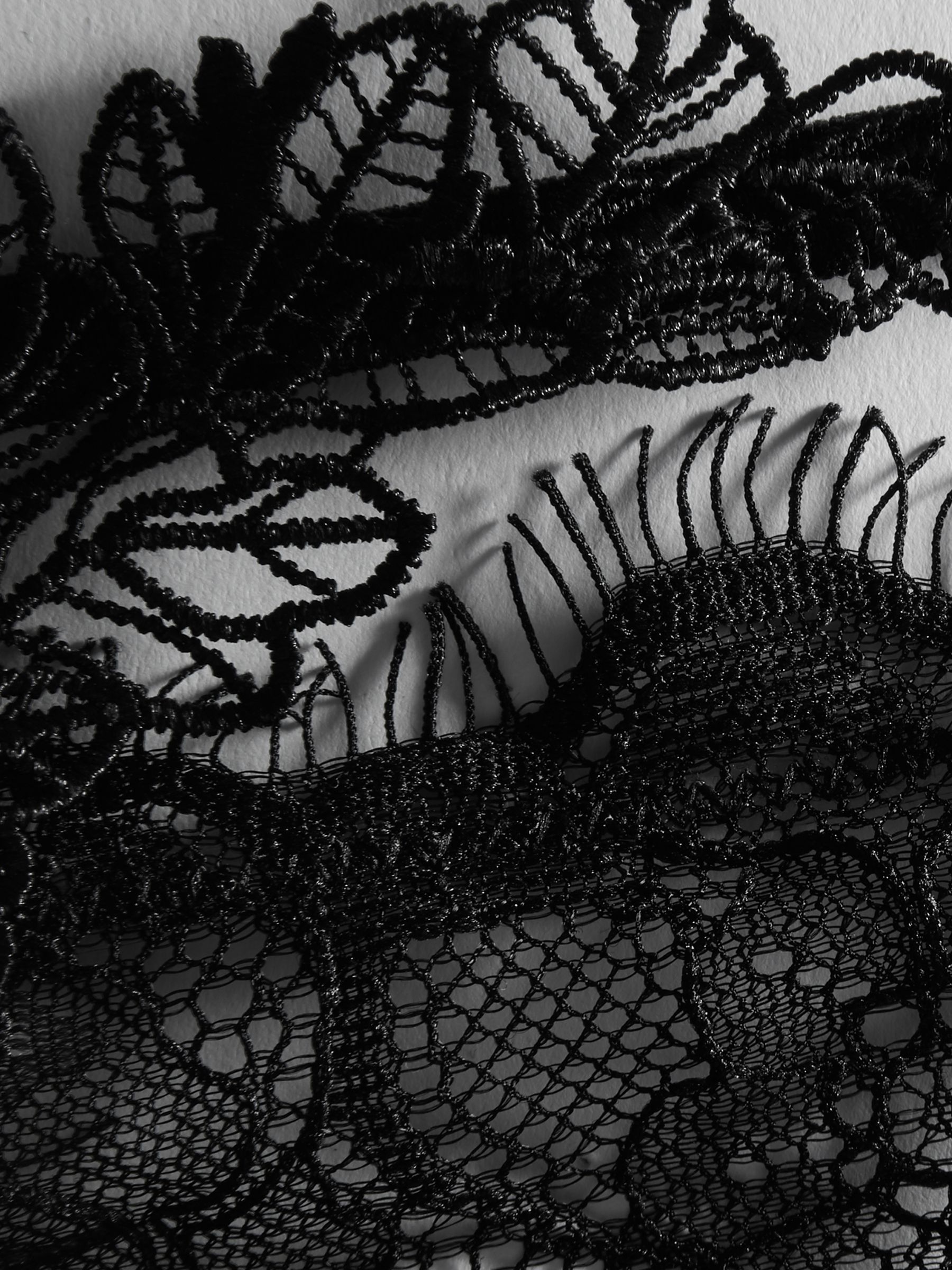 Bluebella Mesh Embroidered Thong in Black - Image 3 of 3