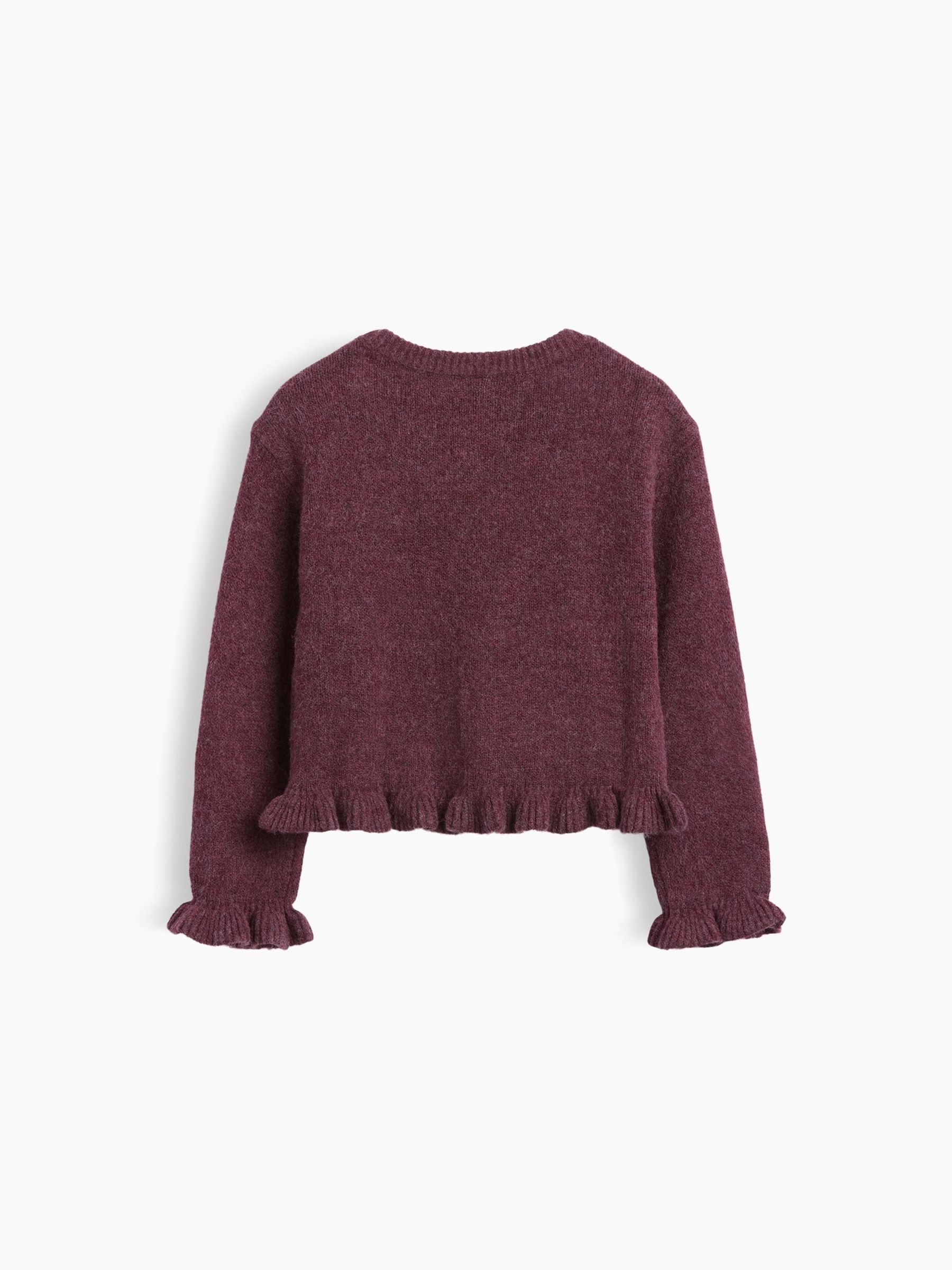 Burgundy Red CashSoft Ruffle Cardigan - Image 2 of 3
