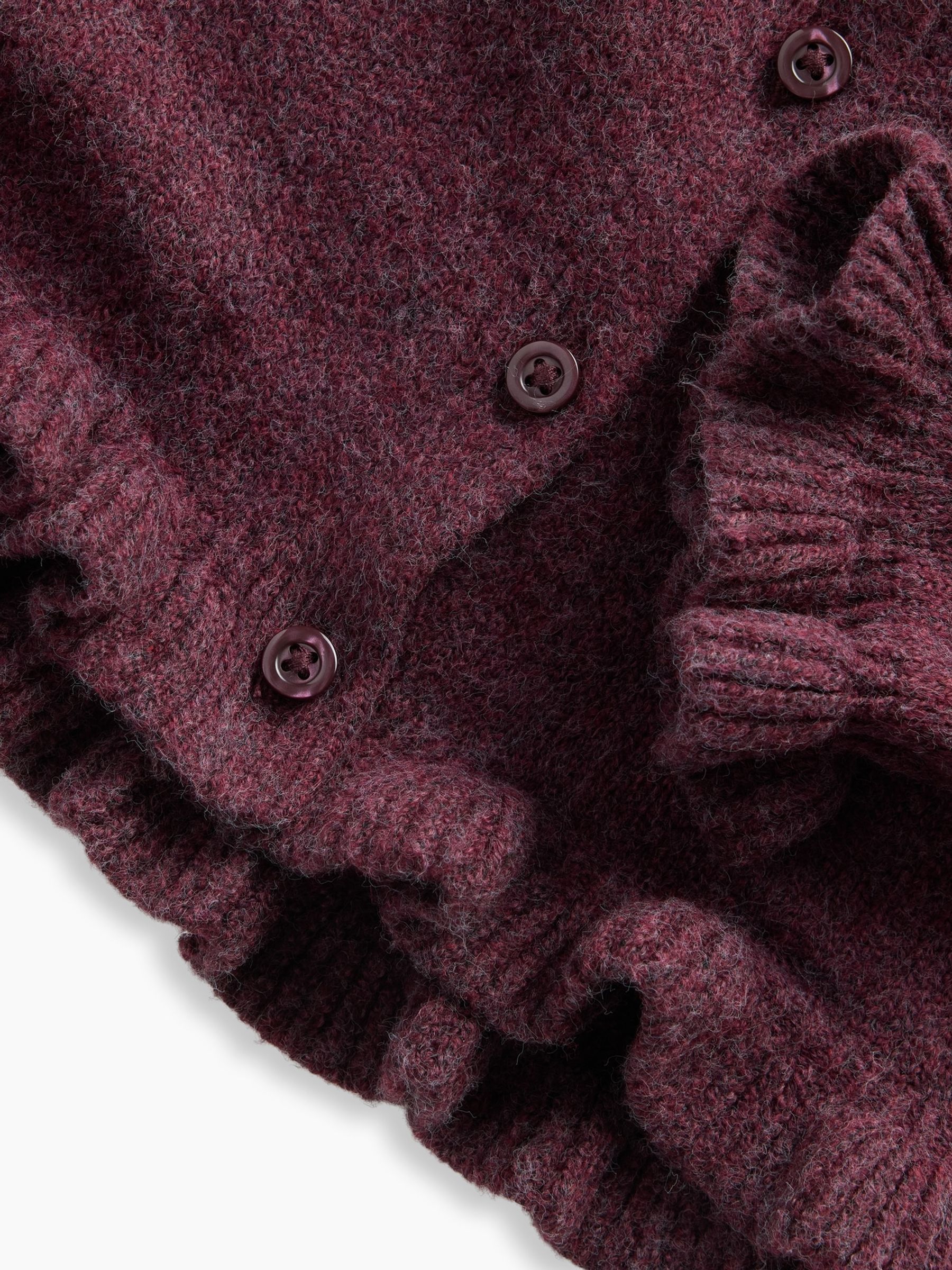 Burgundy Red CashSoft Ruffle Cardigan - Image 3 of 3