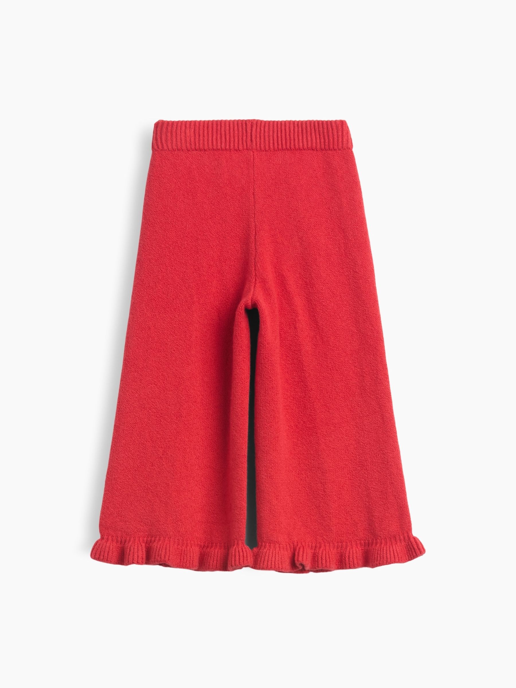 Red CashSoft Ruffle Wide-Leg Trousers - Image 3 of 4