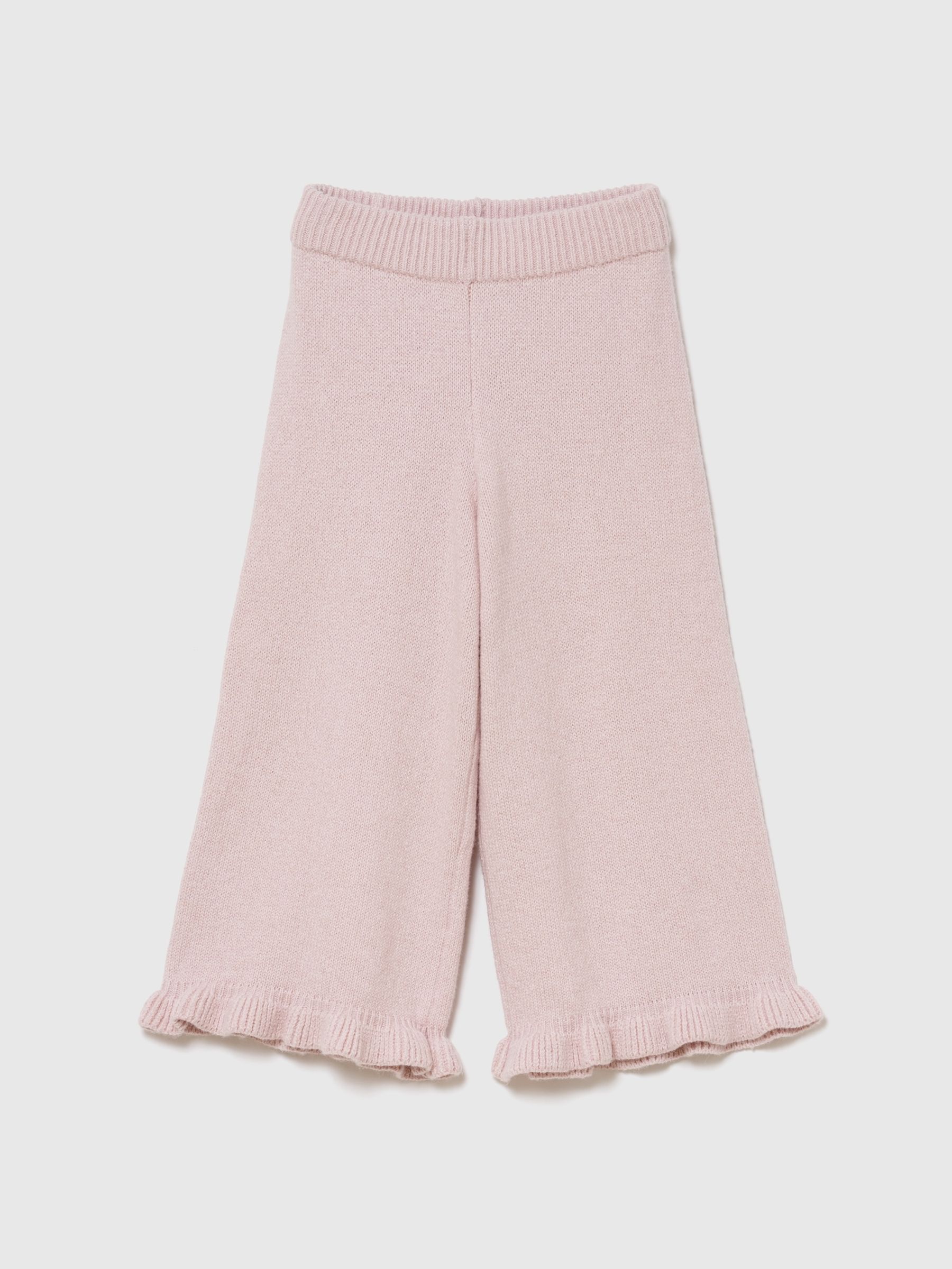Pink CashSoft Ruffle Wide-Leg Trousers - Image 1 of 2