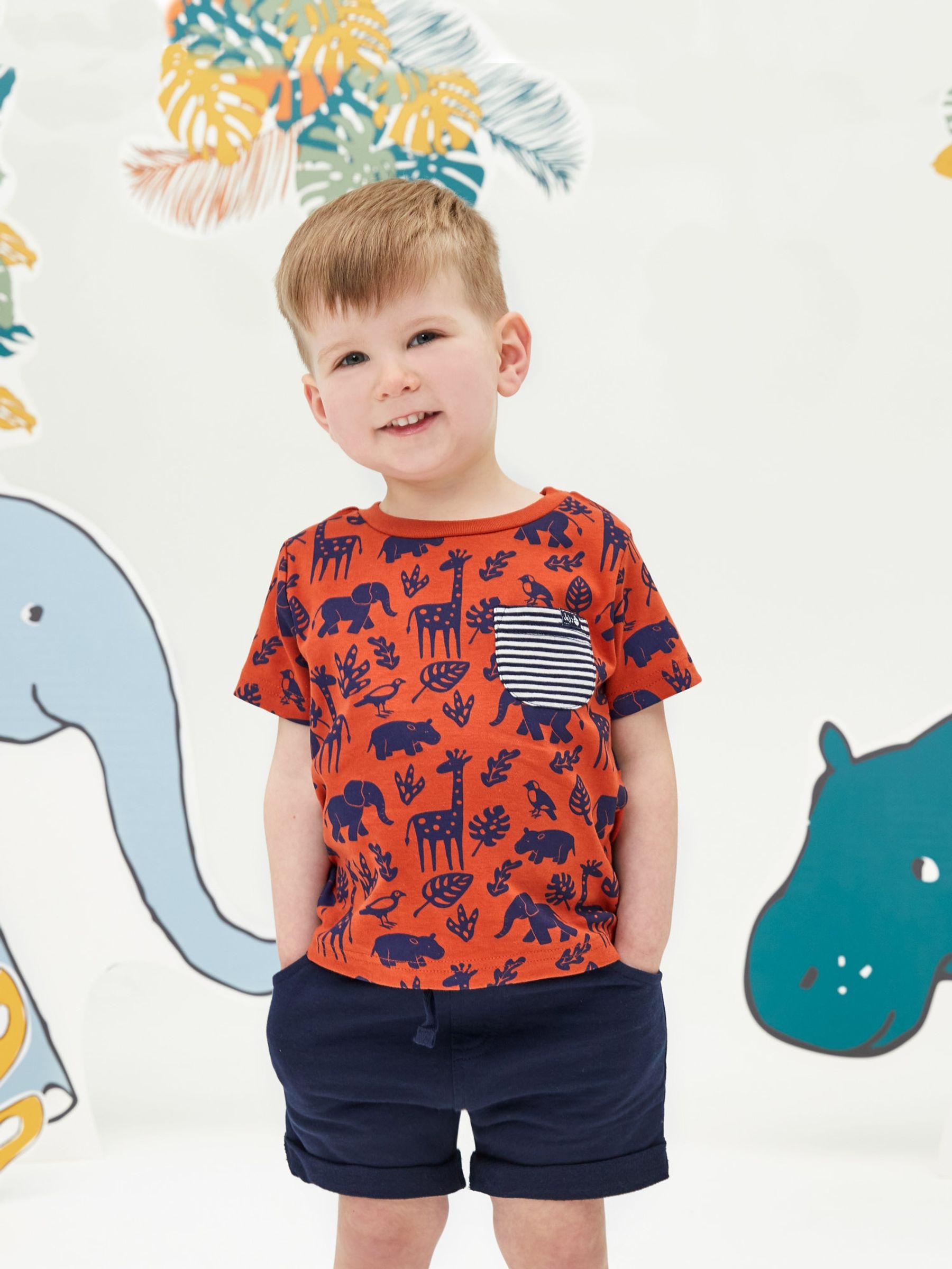 Rust Kids' Jungle Print T-Shirt - Image 3 of 4