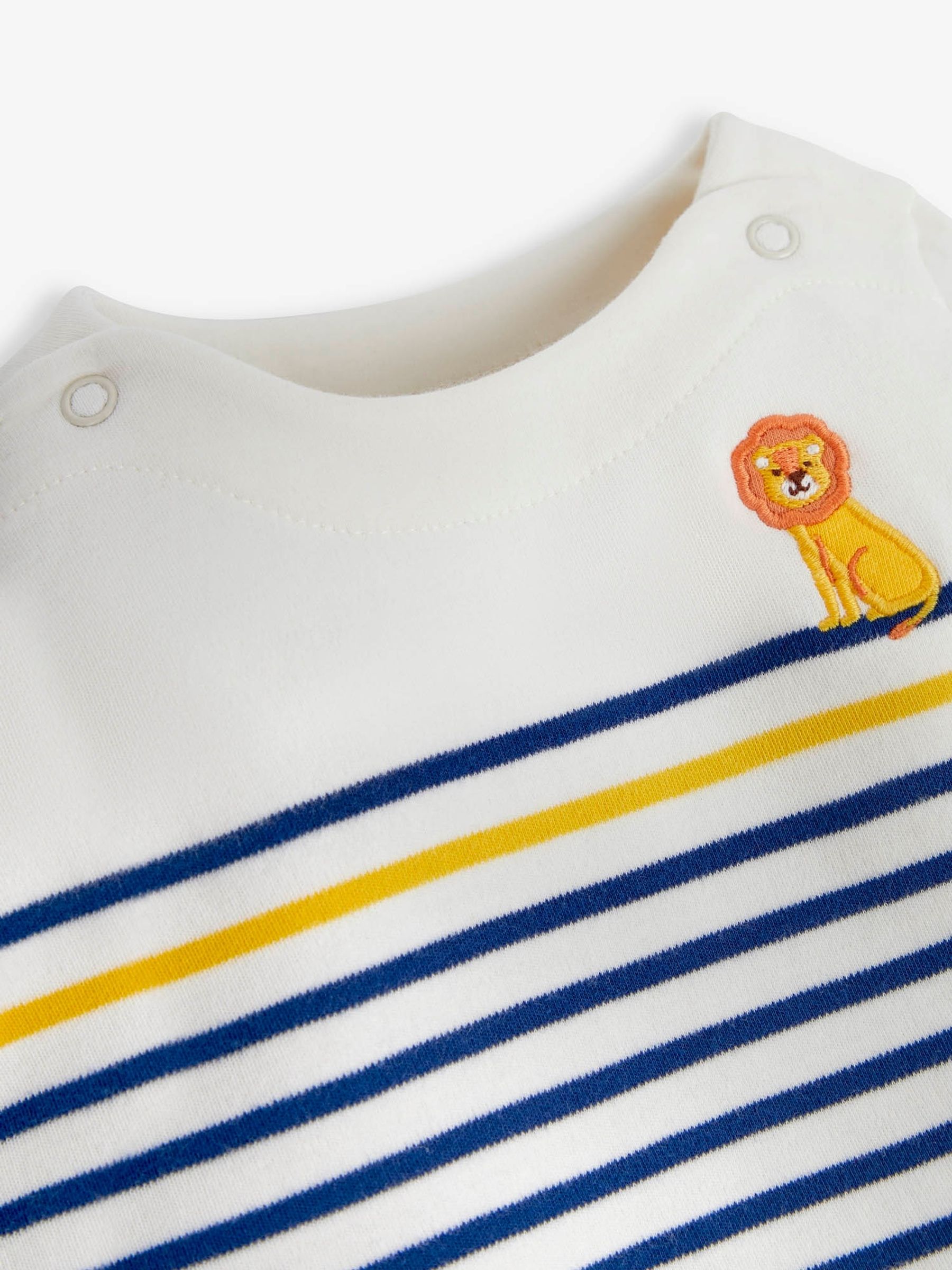 2-Piece Stripe Lion Top & Ribbed Leggings Set in Ecru - Image 4 of 8