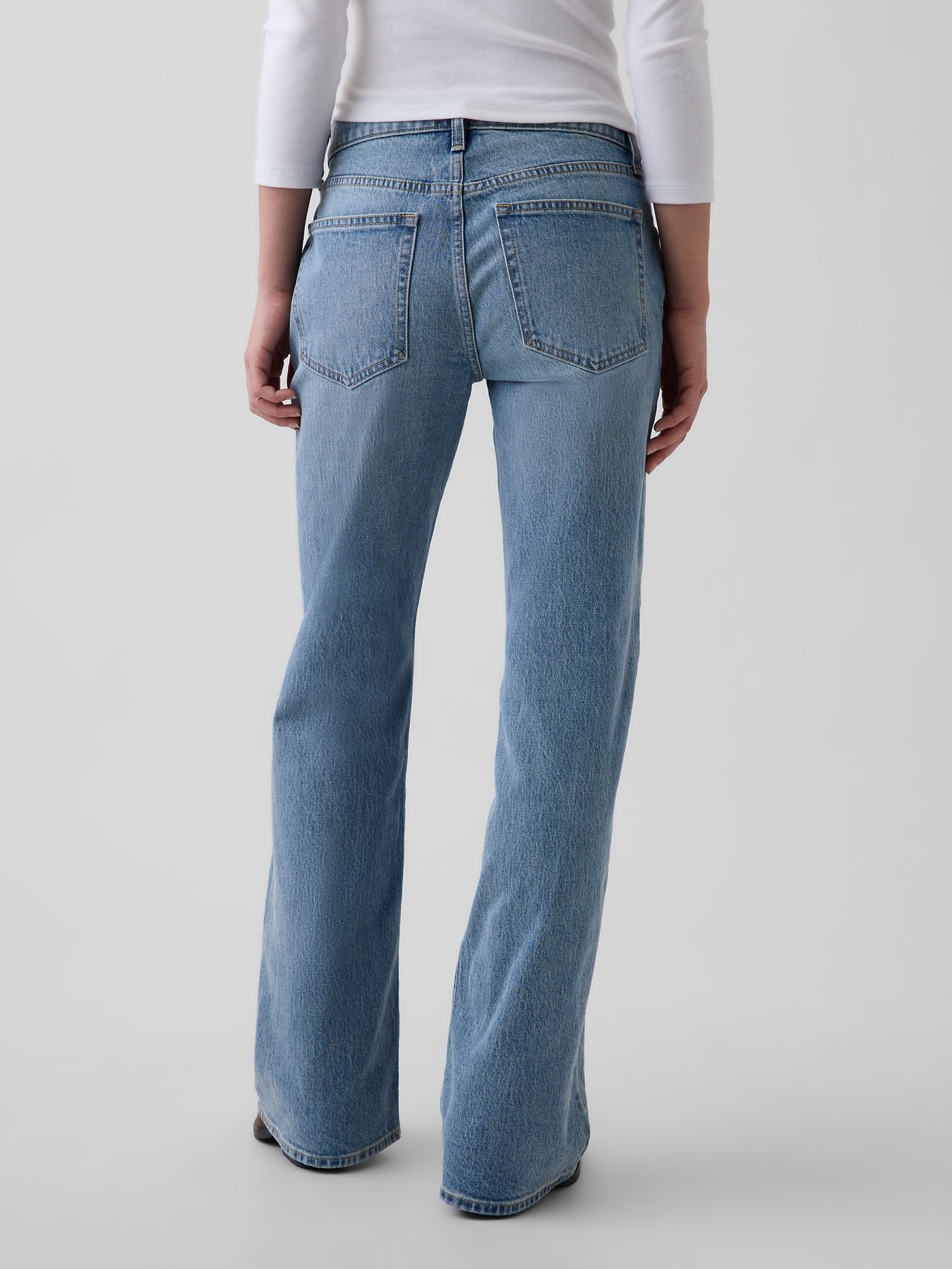 Light Wash Mid Rise Relaxed Flare Jeans - Image 2 of 5