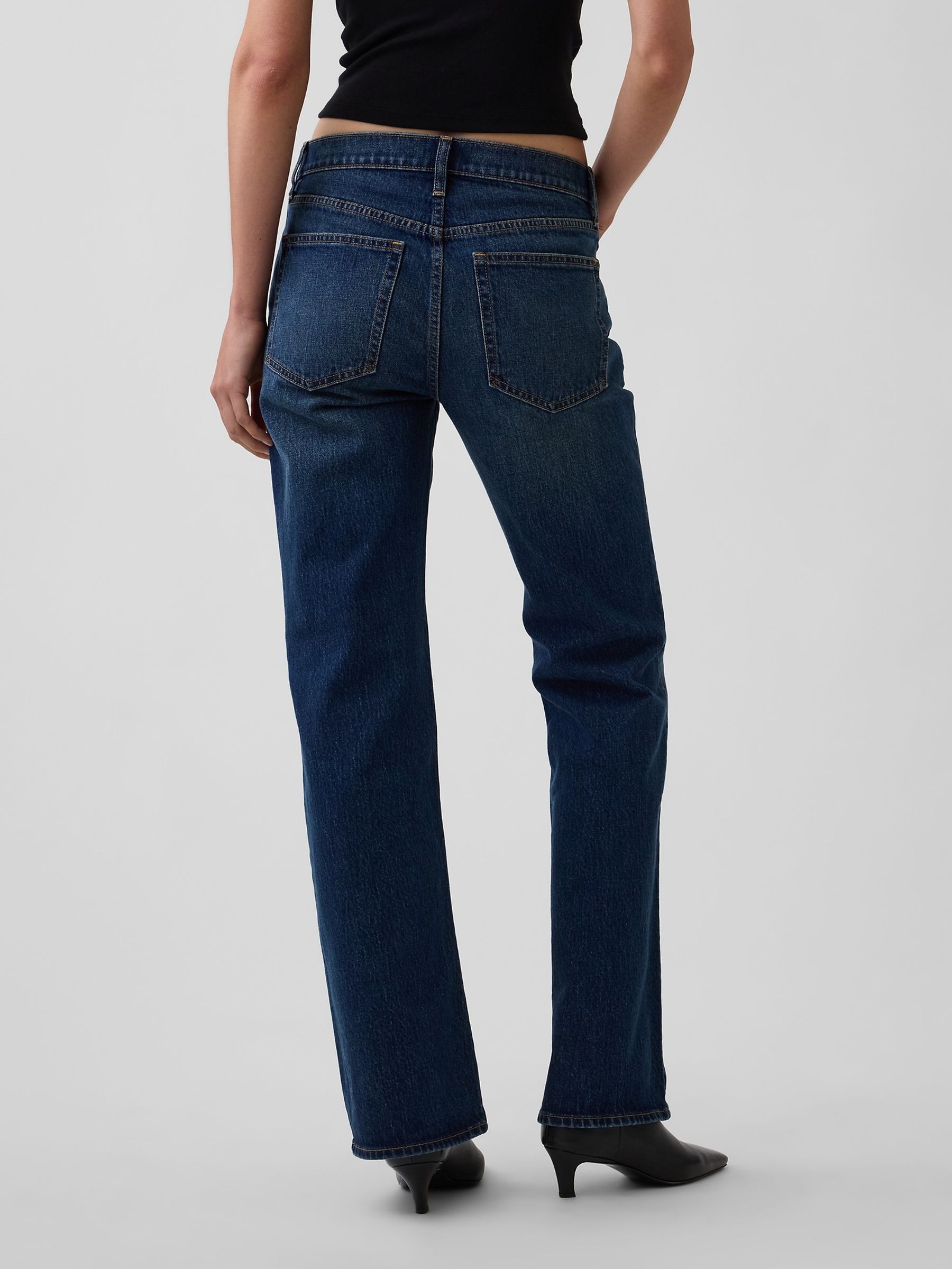 Dark Wash Mid Rise Relaxed Flare Jeans - Image 2 of 5