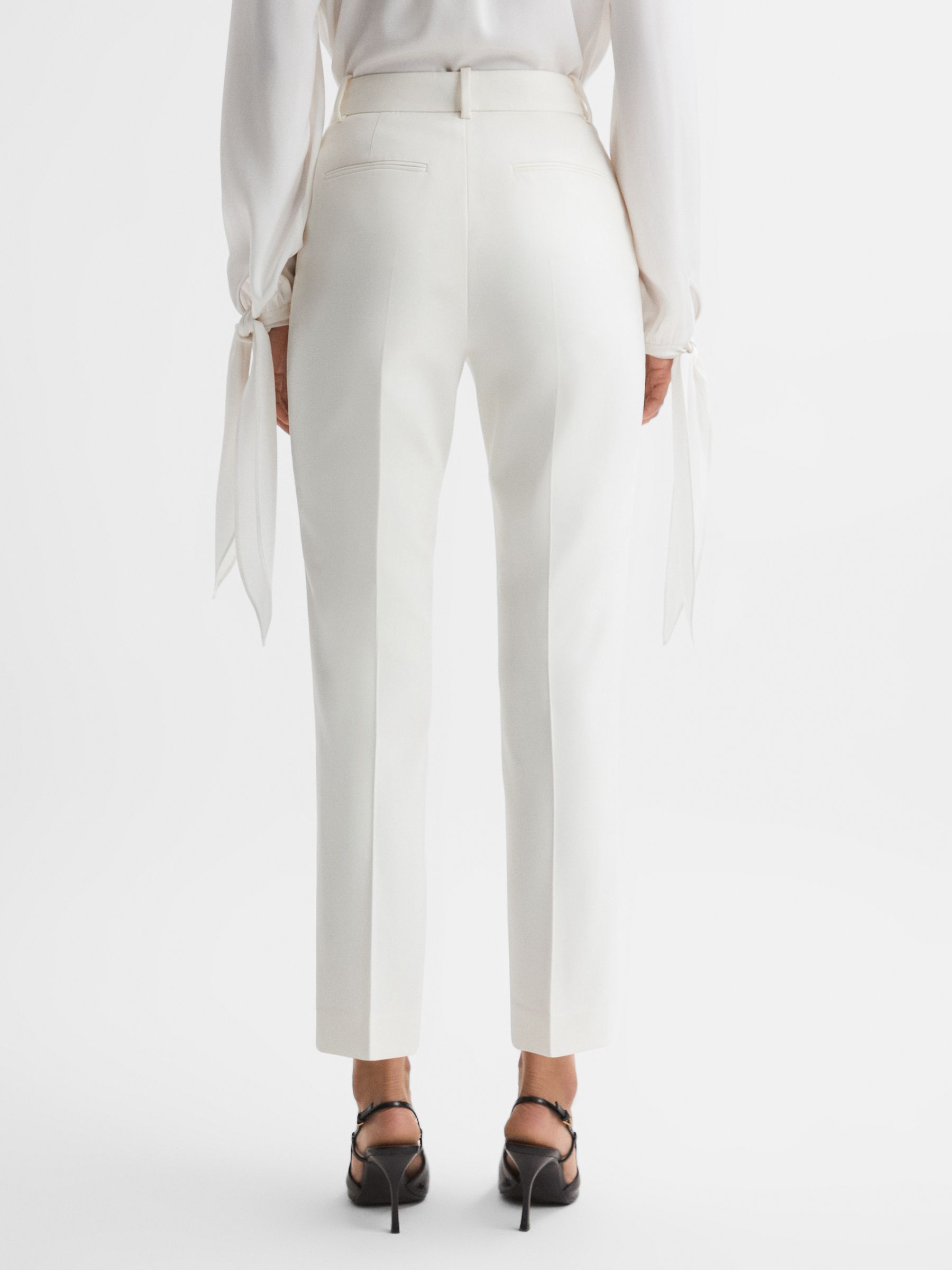 Slim Fit Wool Blend Suit Trousers in Off White - Image 5 of 5