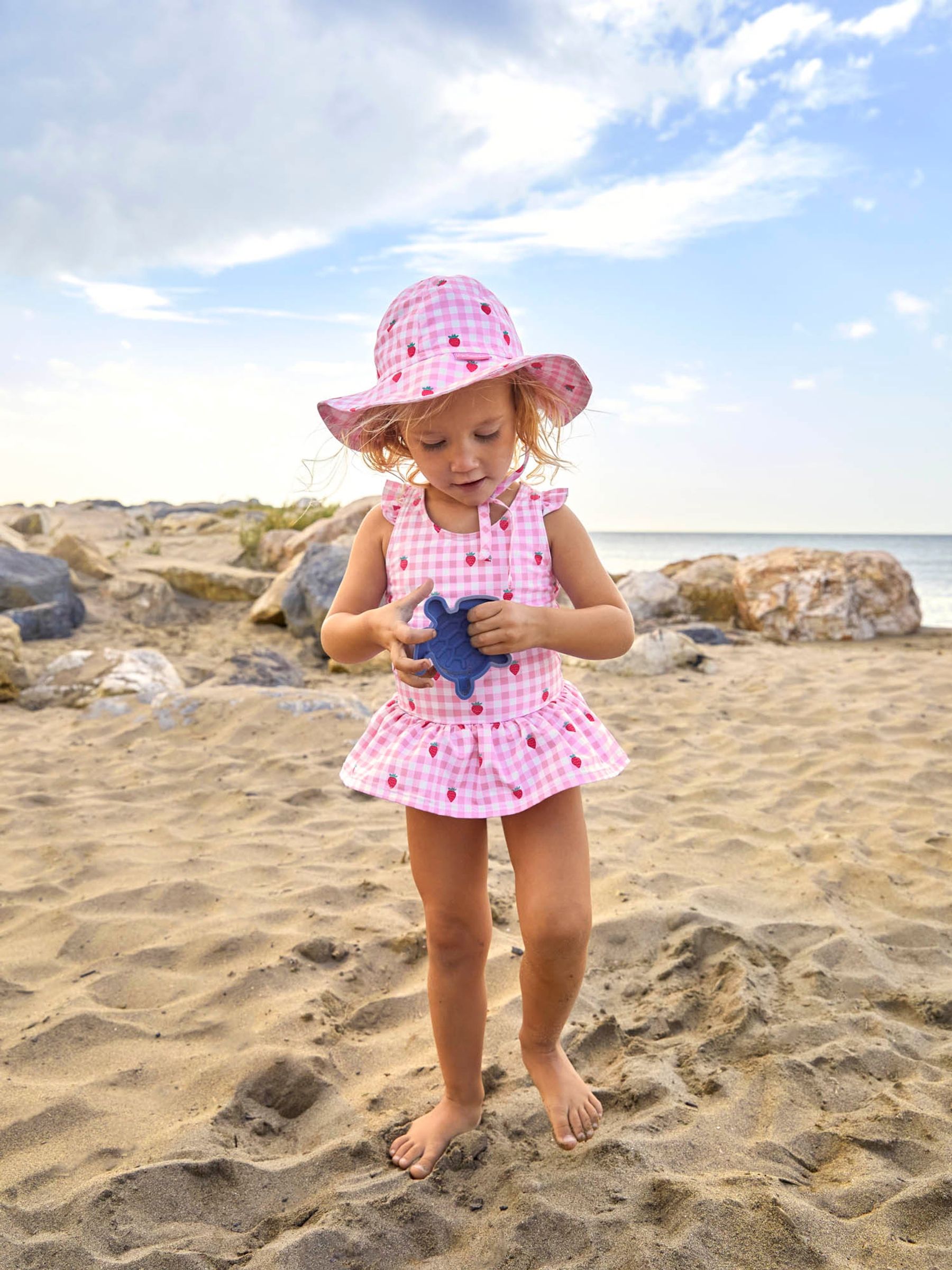 Pink Swimsuit with Integral Nappy - Image 1 of 8