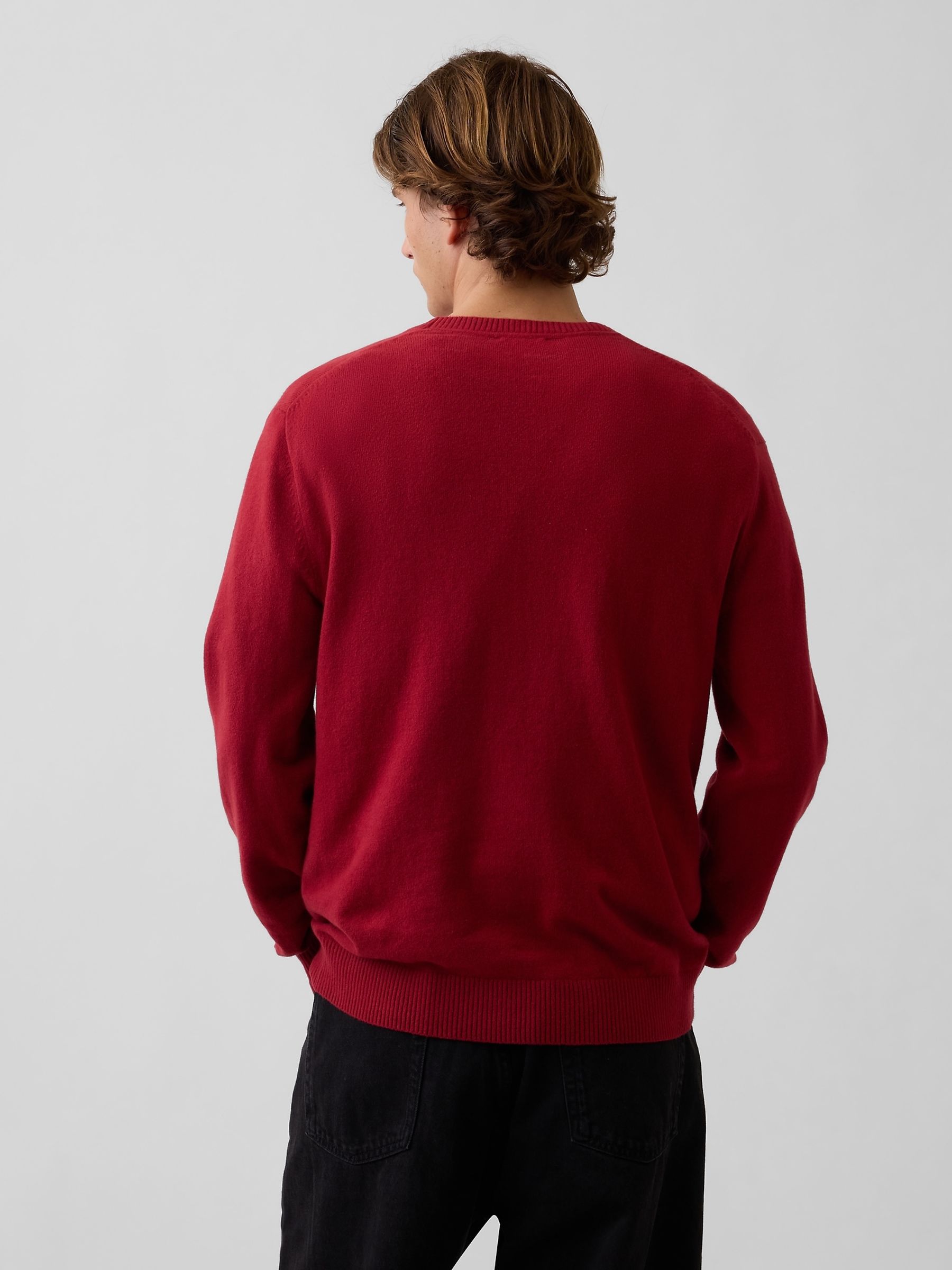 Red CashSoft Crew Jumper - Image 2 of 4 Red CashSoft Crew Jumper - Image 2 of 4
