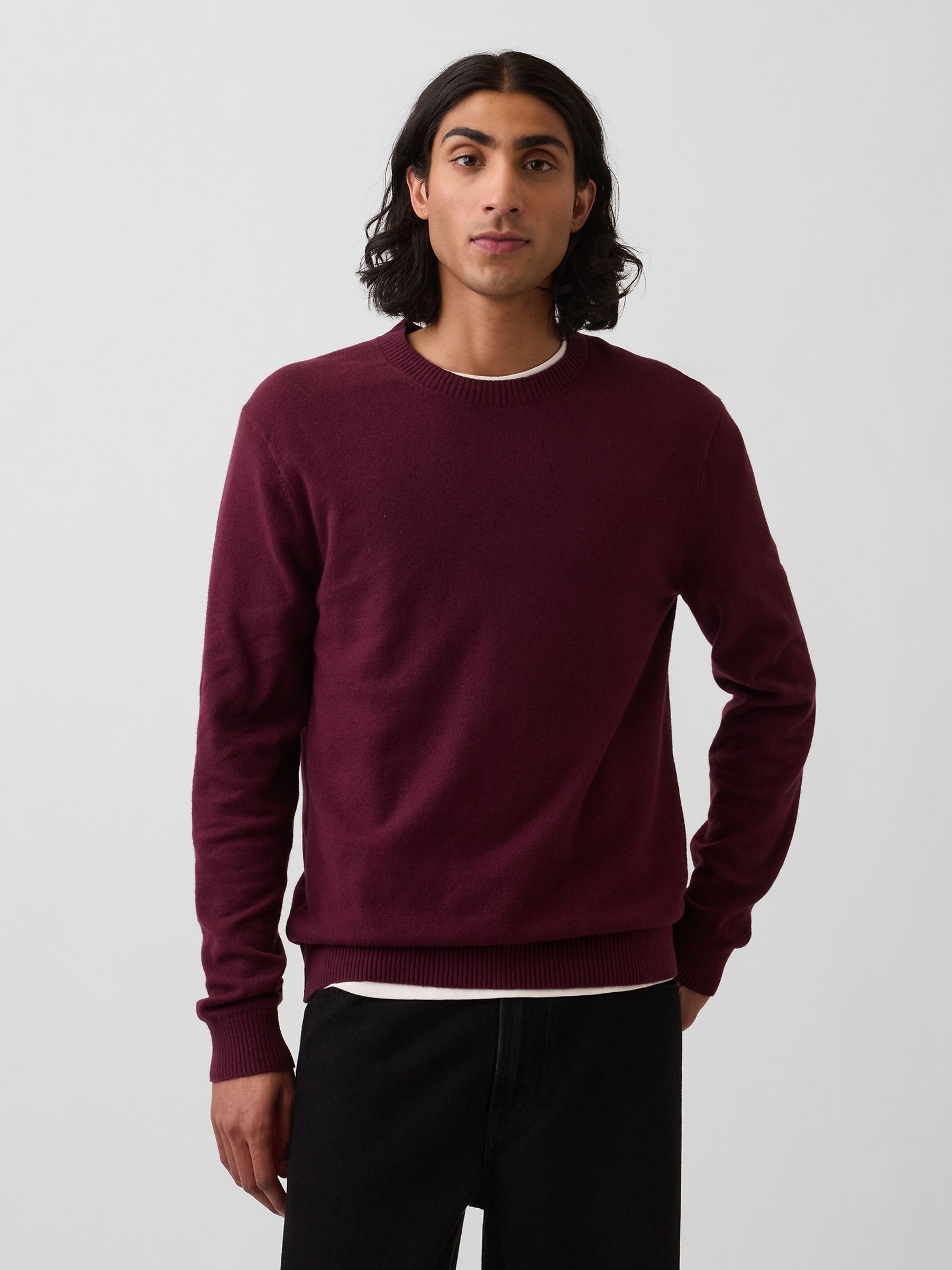 Burgundy Red CashSoft Crew Jumper - Image 1 of 4 Burgundy Red CashSoft Crew Jumper - Image 1 of 4