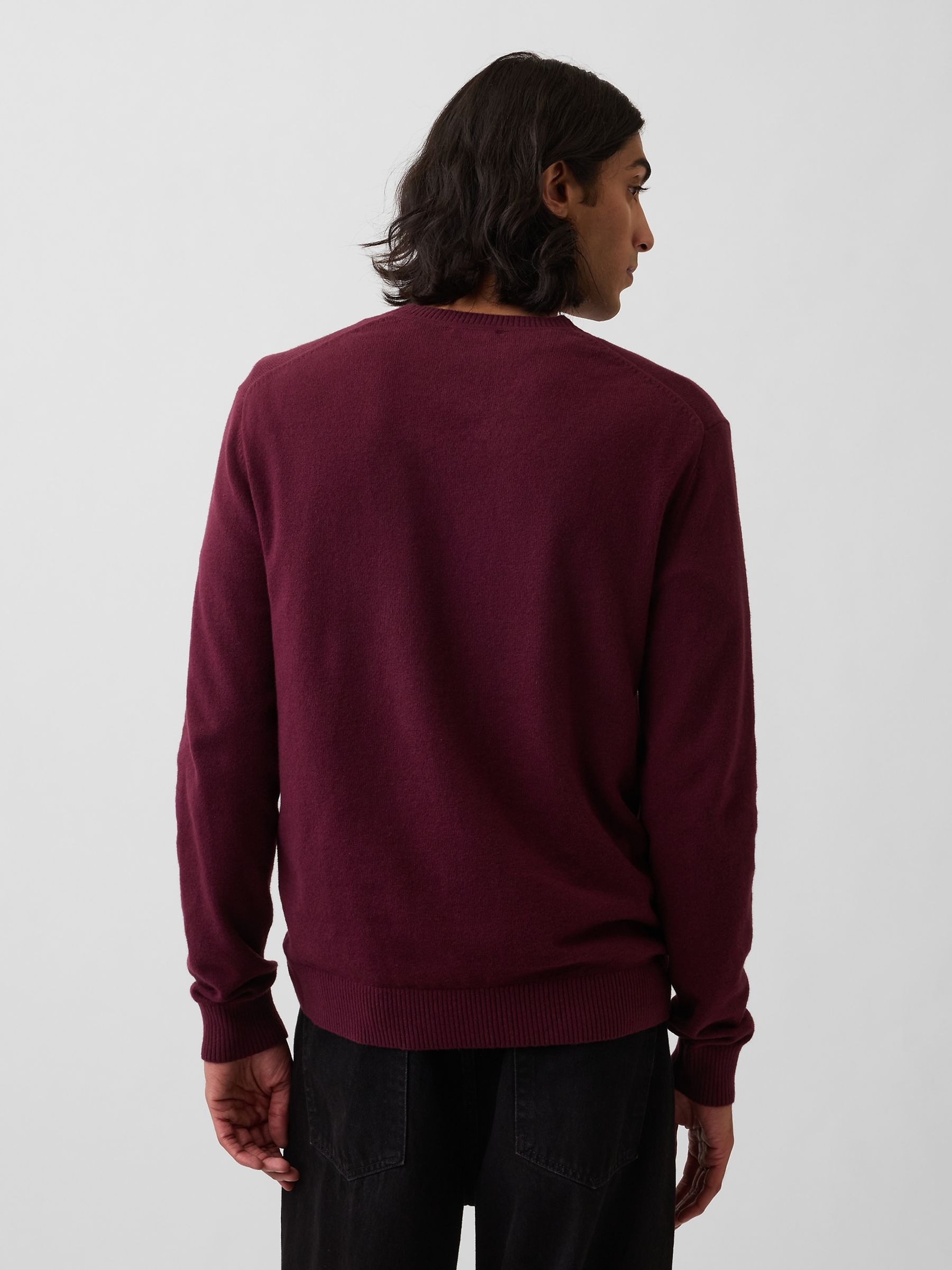 Burgundy Red CashSoft Crew Jumper - Image 2 of 4 Burgundy Red CashSoft Crew Jumper - Image 2 of 4