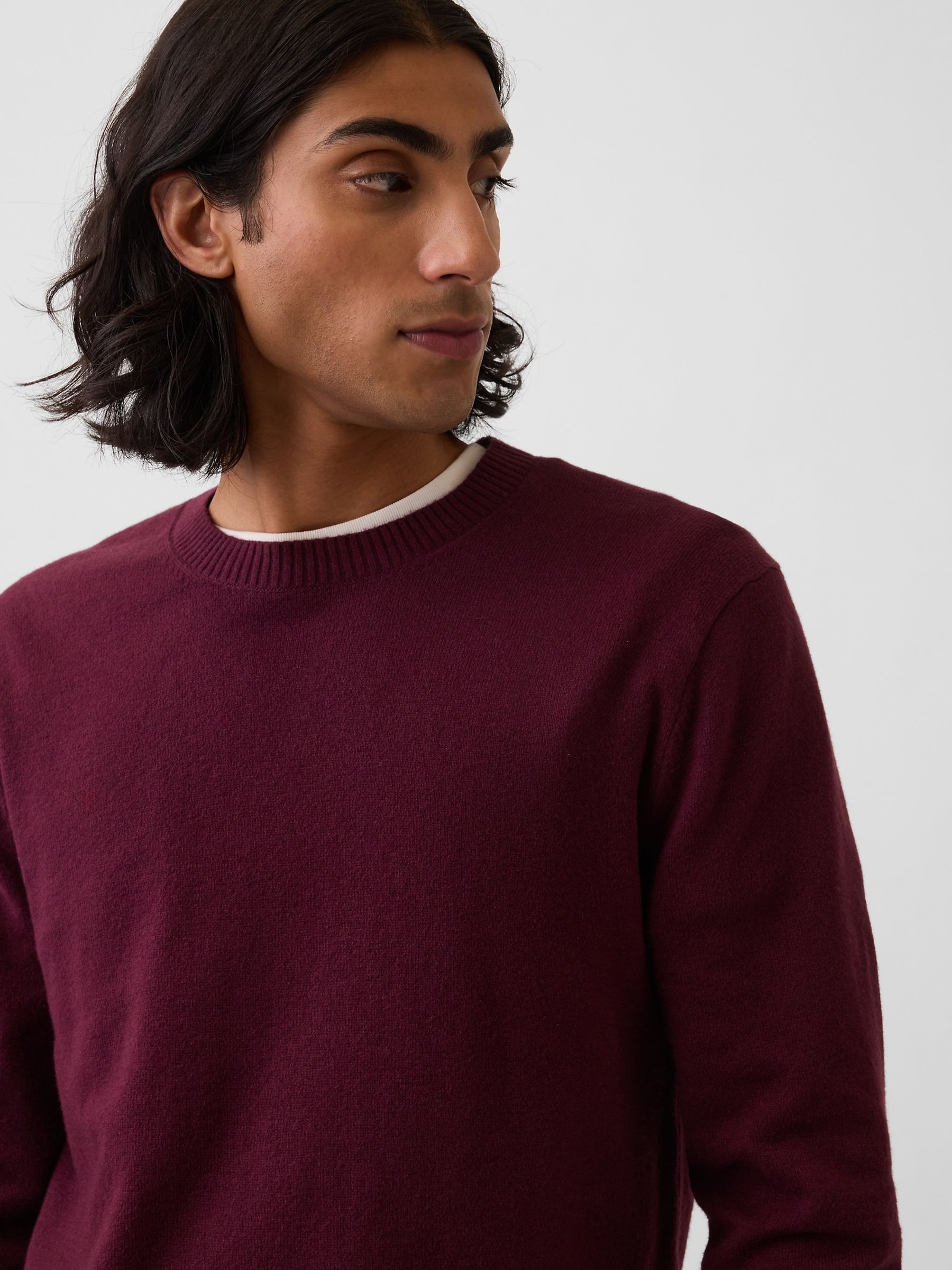 Burgundy Red CashSoft Crew Jumper - Image 4 of 4 Burgundy Red CashSoft Crew Jumper - Image 4 of 4