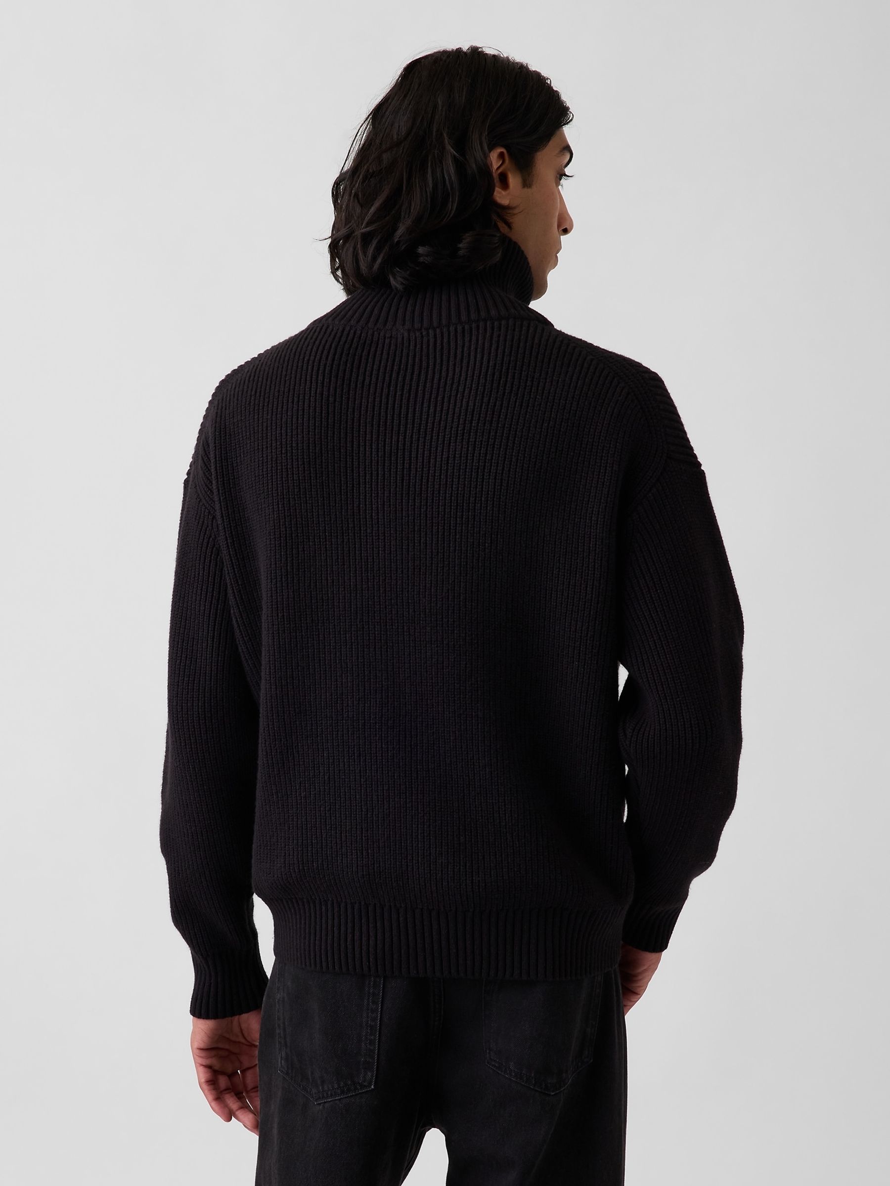 Black Oversized Double-Zip Jumper - Image 2 of 4
