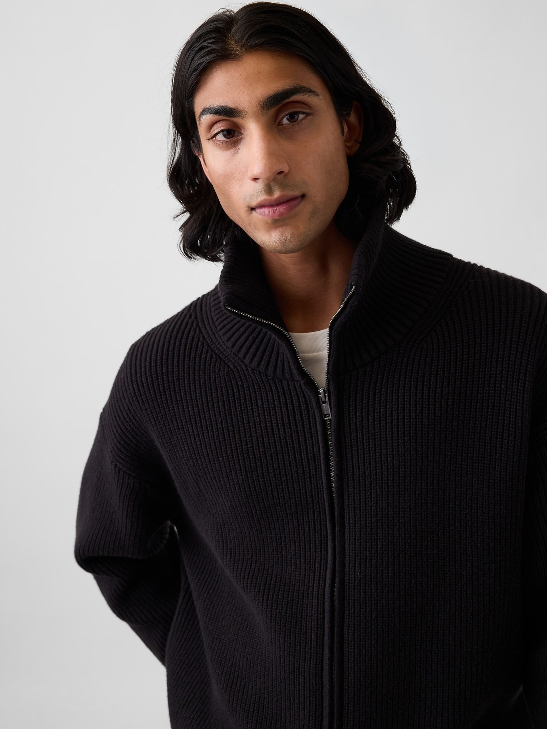 Black Oversized Double-Zip Jumper - Image 4 of 4 Black Oversized Double-Zip Jumper - Image 4 of 4