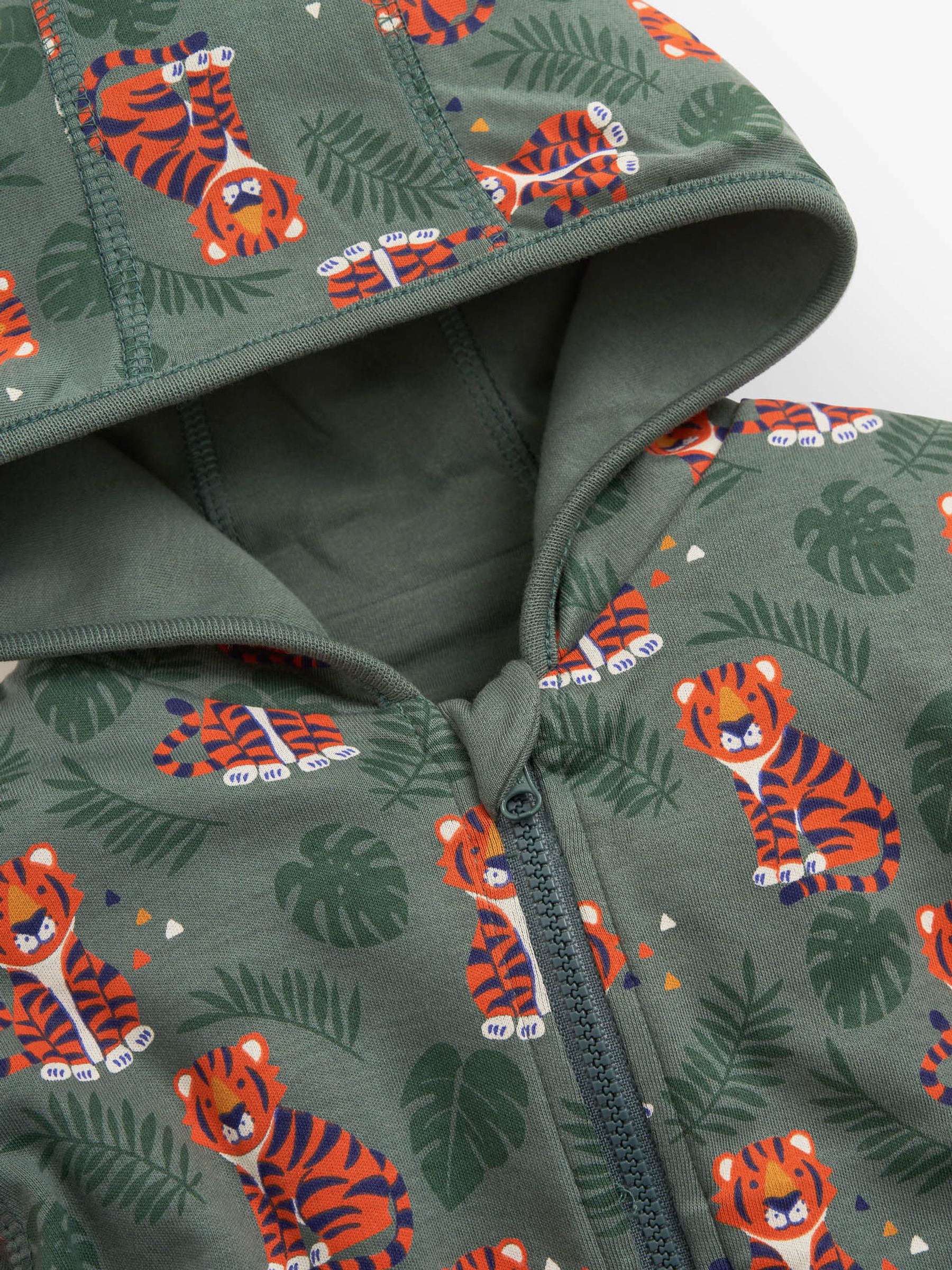 Khaki Kids' Tiger Appliqué Reversible Hoodie - Image 4 of 5