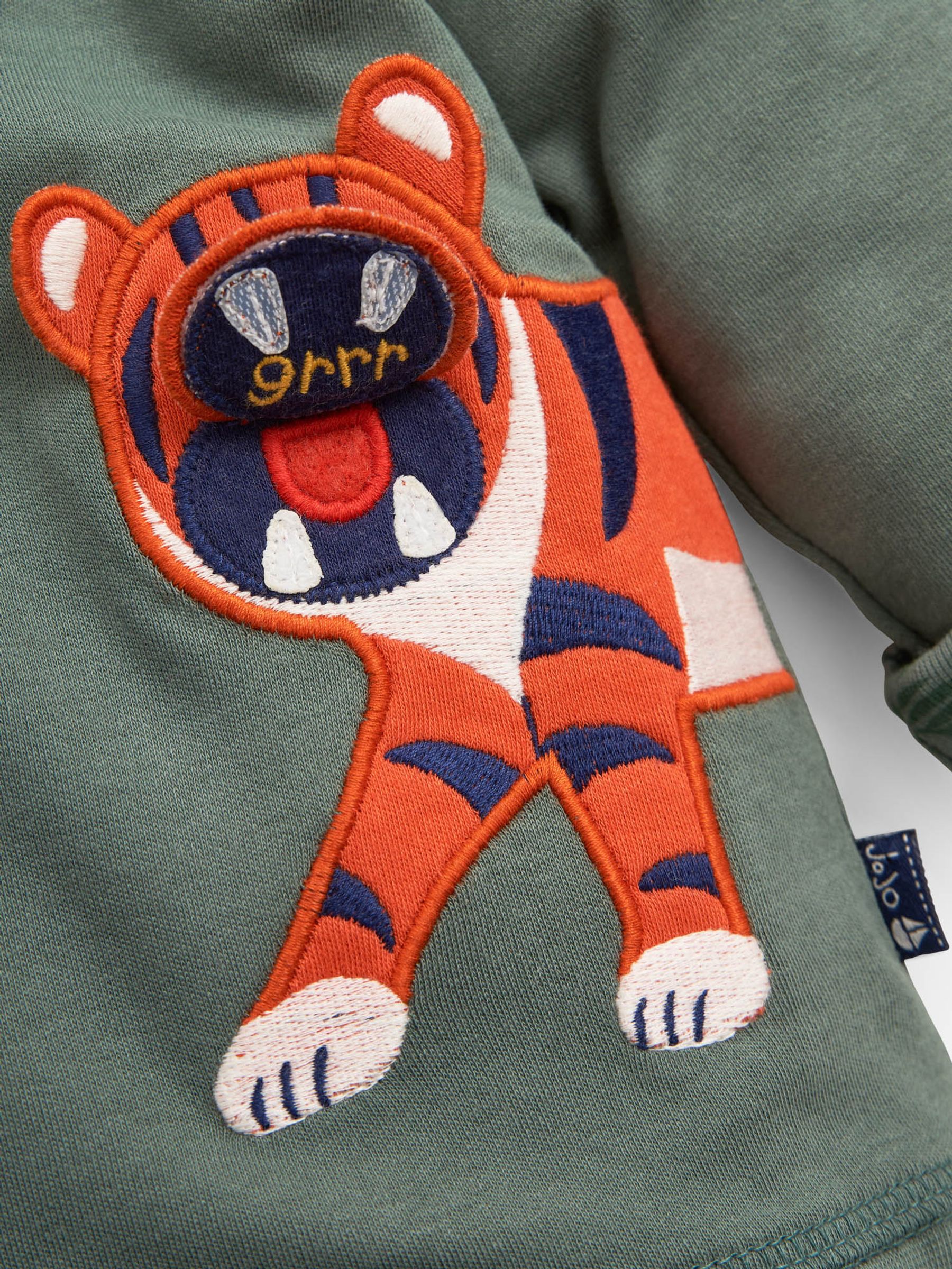 Khaki Kids' Tiger Appliqué Reversible Hoodie - Image 5 of 5