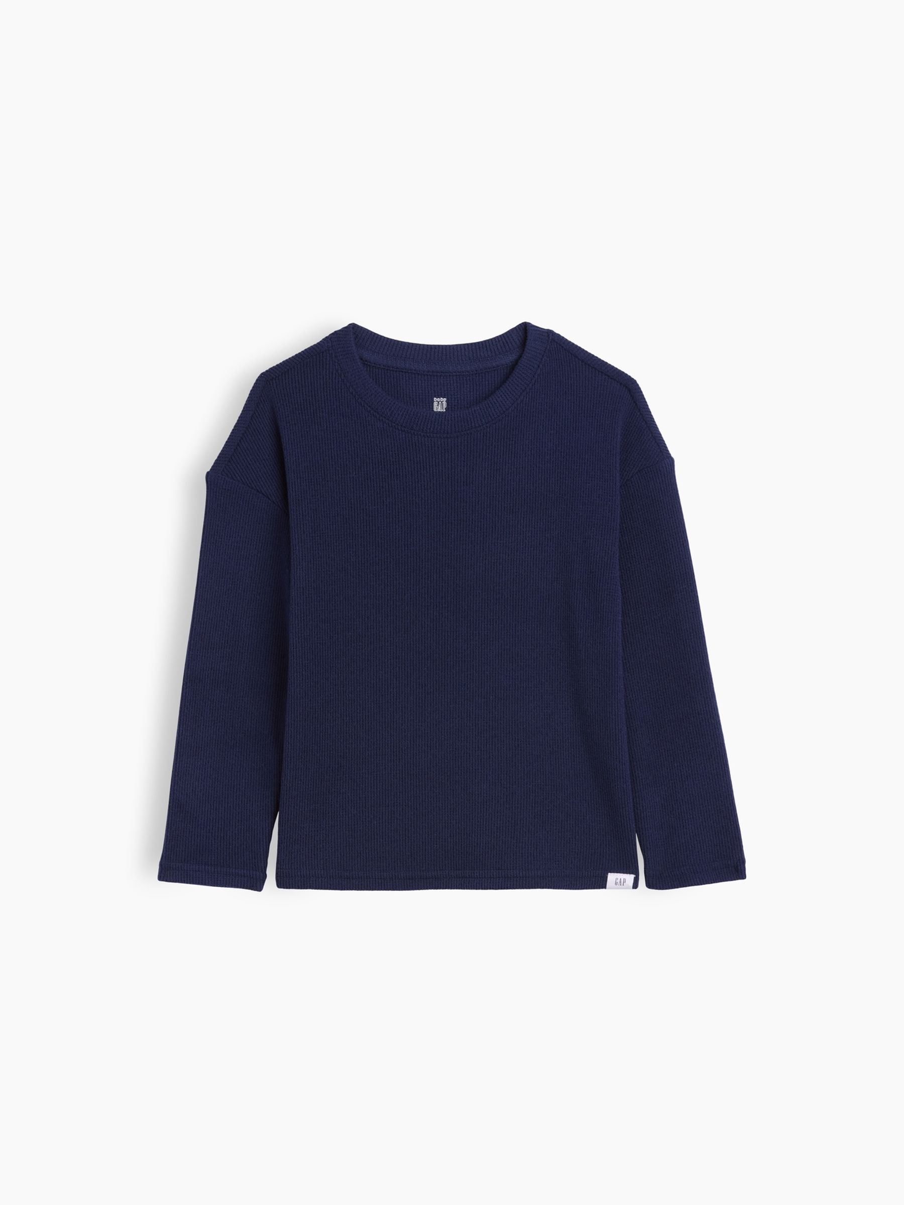 Navy Cosy Waffle Knit Long Sleeve T-Shirt - Image 1 of 3 Navy Cosy Waffle Knit Long Sleeve T-Shirt - Image 1 of 3