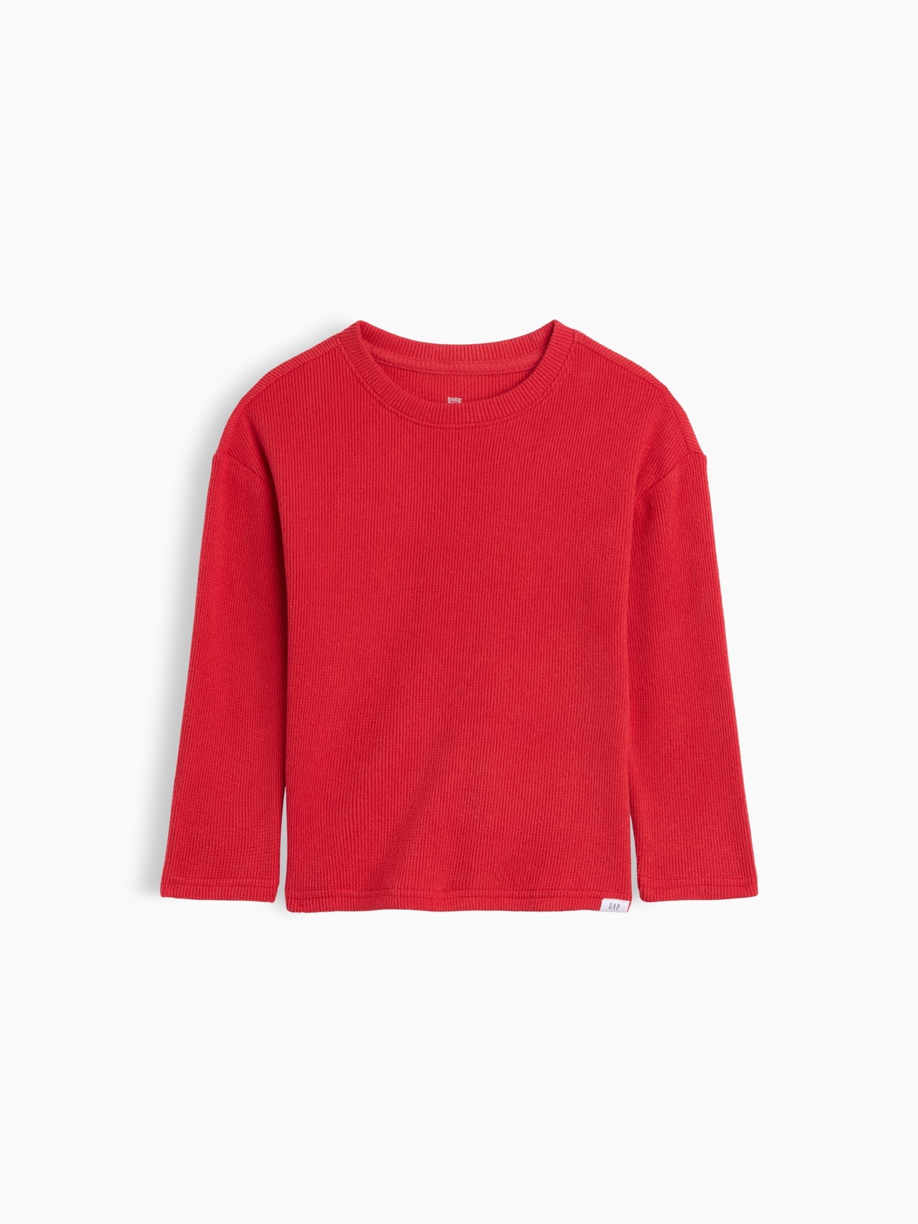 Red Cosy Waffle Knit Long Sleeve T-Shirt - Image 1 of 3