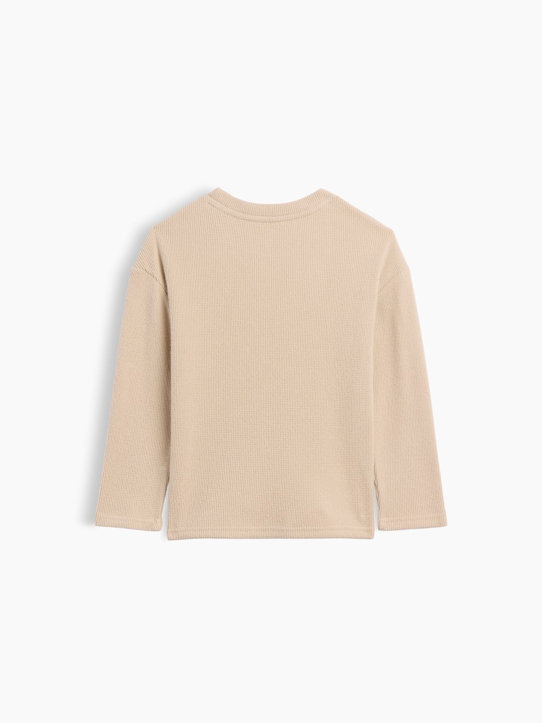 Beige Cosy Waffle Knit Long Sleeve T-Shirt - Image 2 of 3
