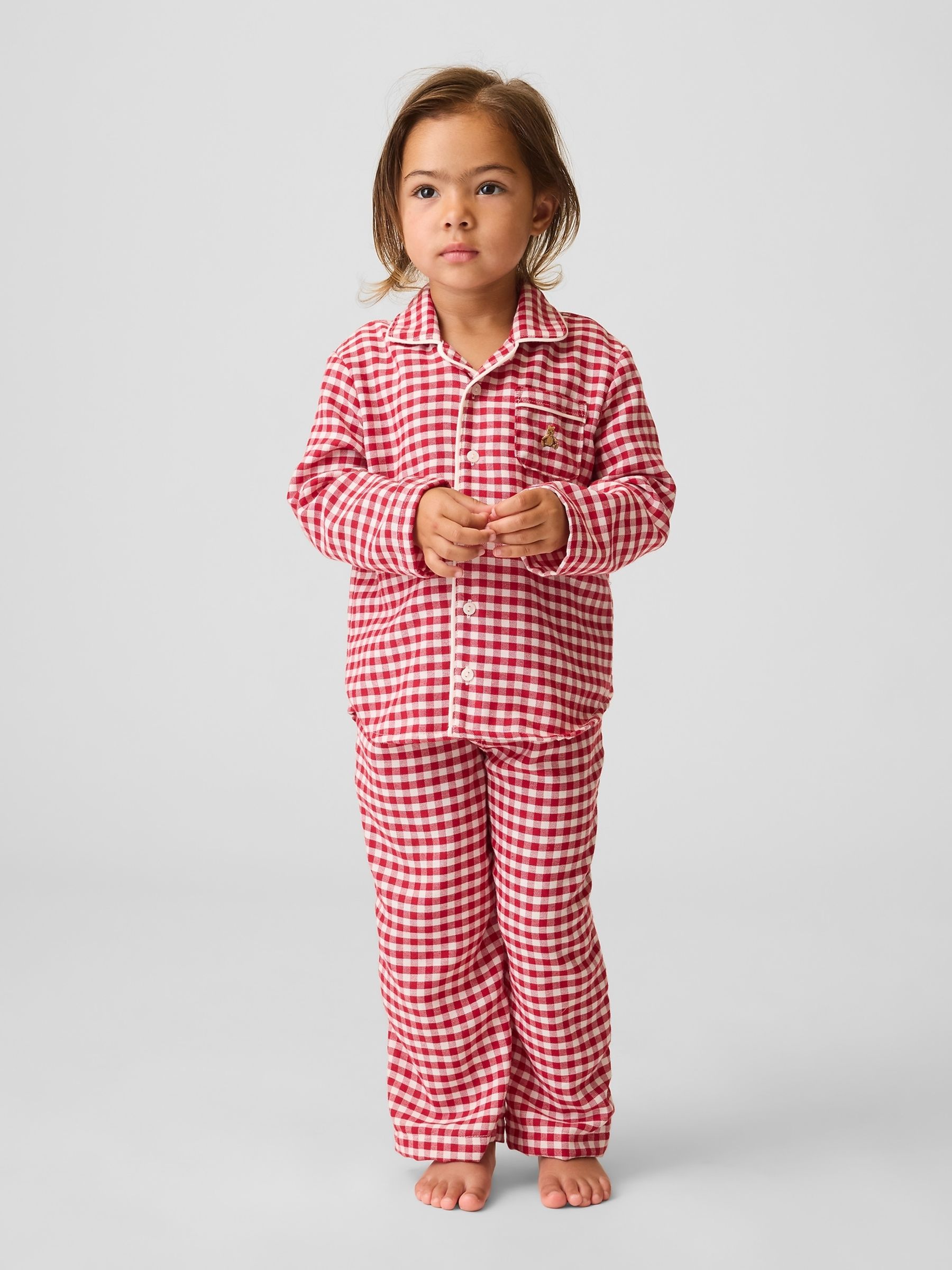 Red Gingham Flannel Pyjamas Set - Image 2 of 4 Red Gingham Flannel Pyjamas Set - Image 2 of 4