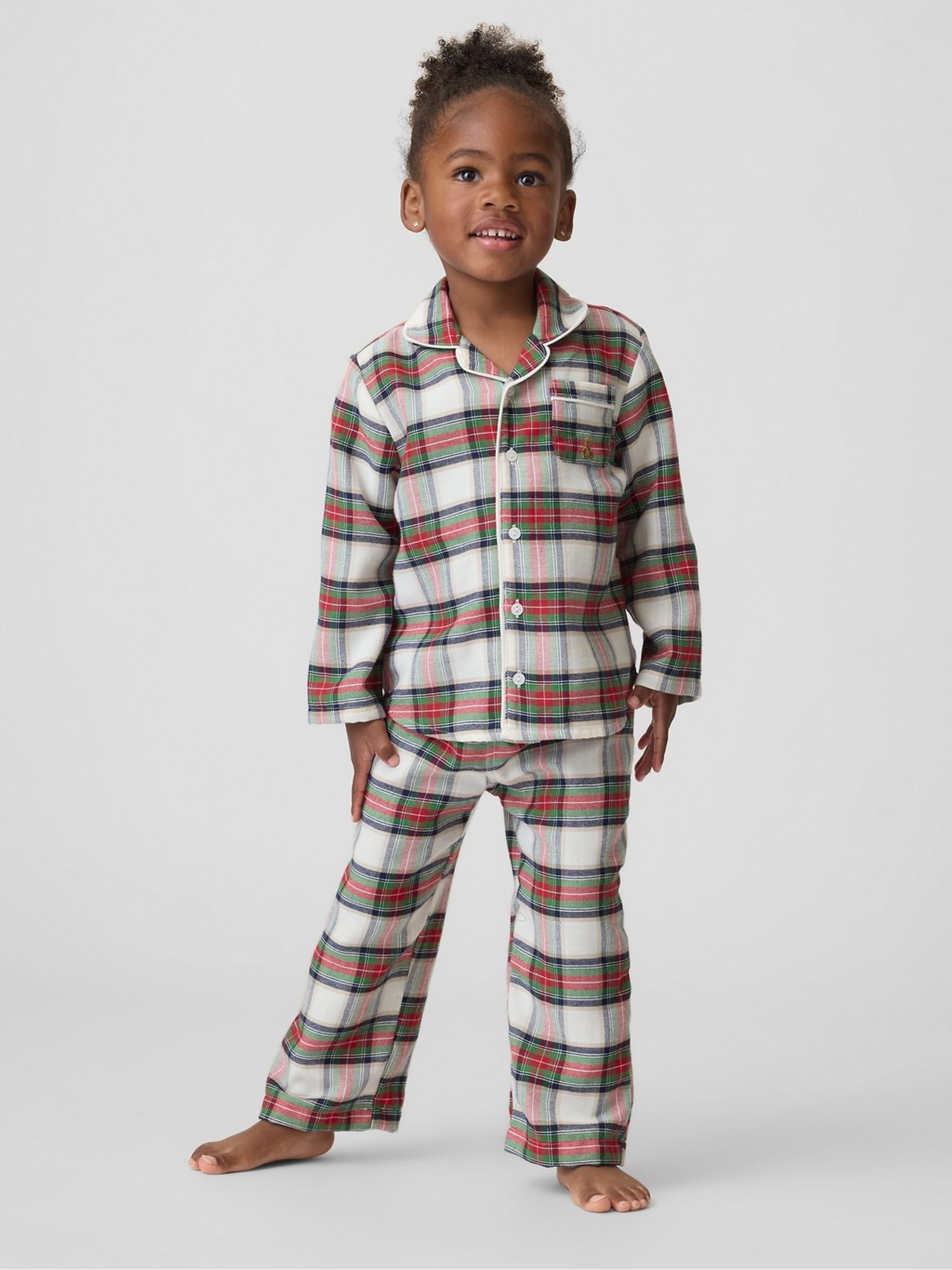 Red & Cream Check Matching Family Flannel Pyjamas Set - Image 3 of 5