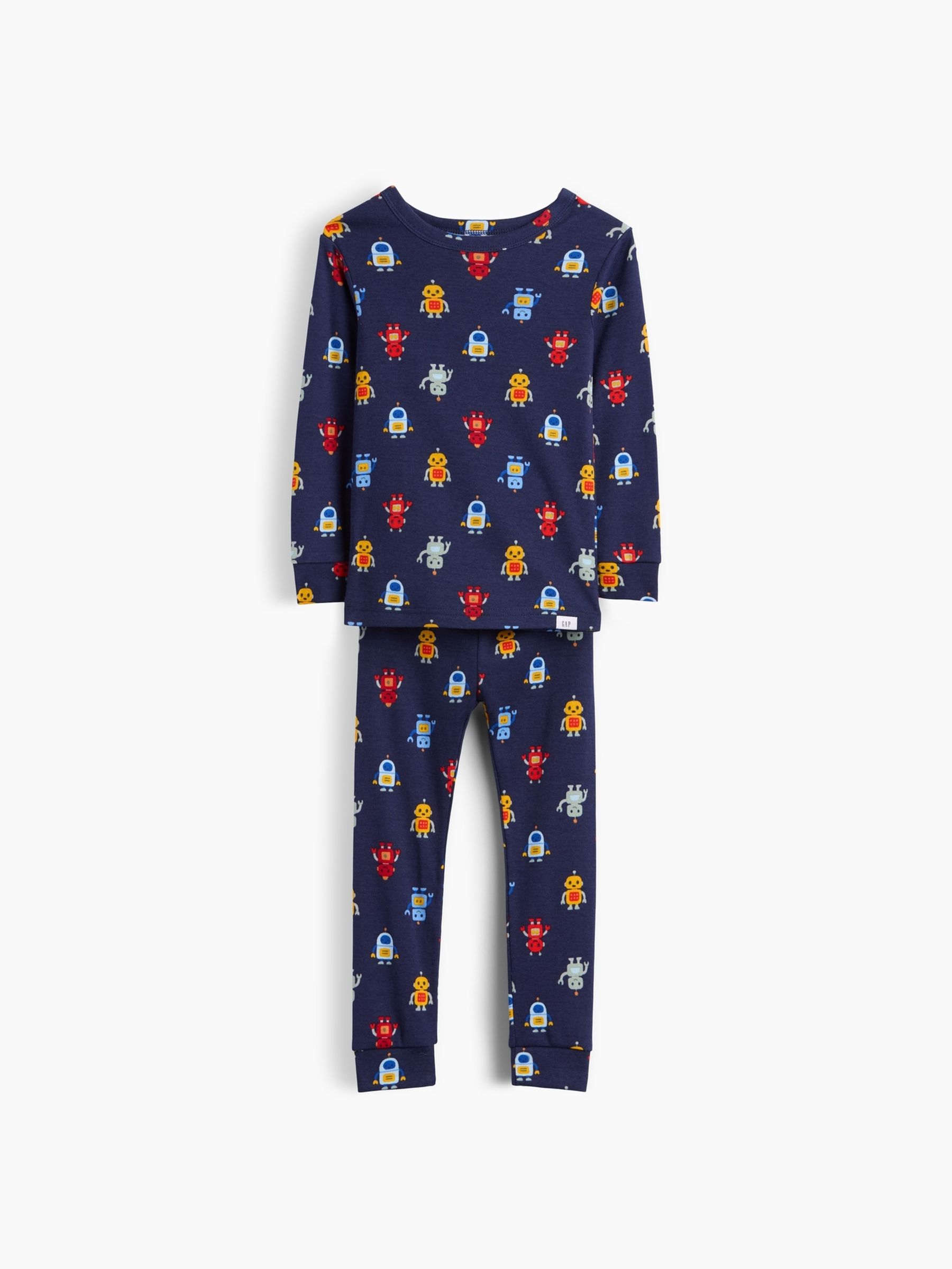 Navy Robots Brushed Cotton Pyjamas Set - Image 1 of 2