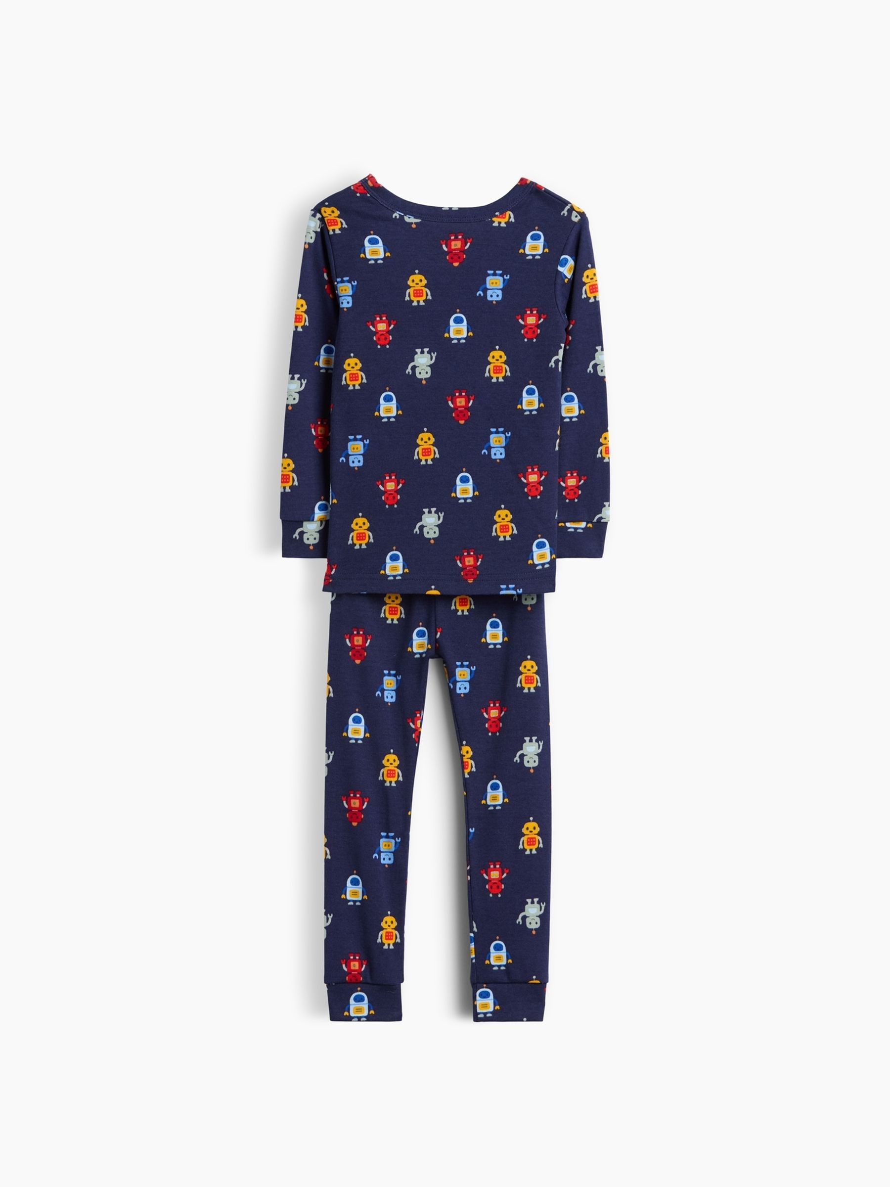 Navy Robots Brushed Cotton Pyjamas Set - Image 2 of 2