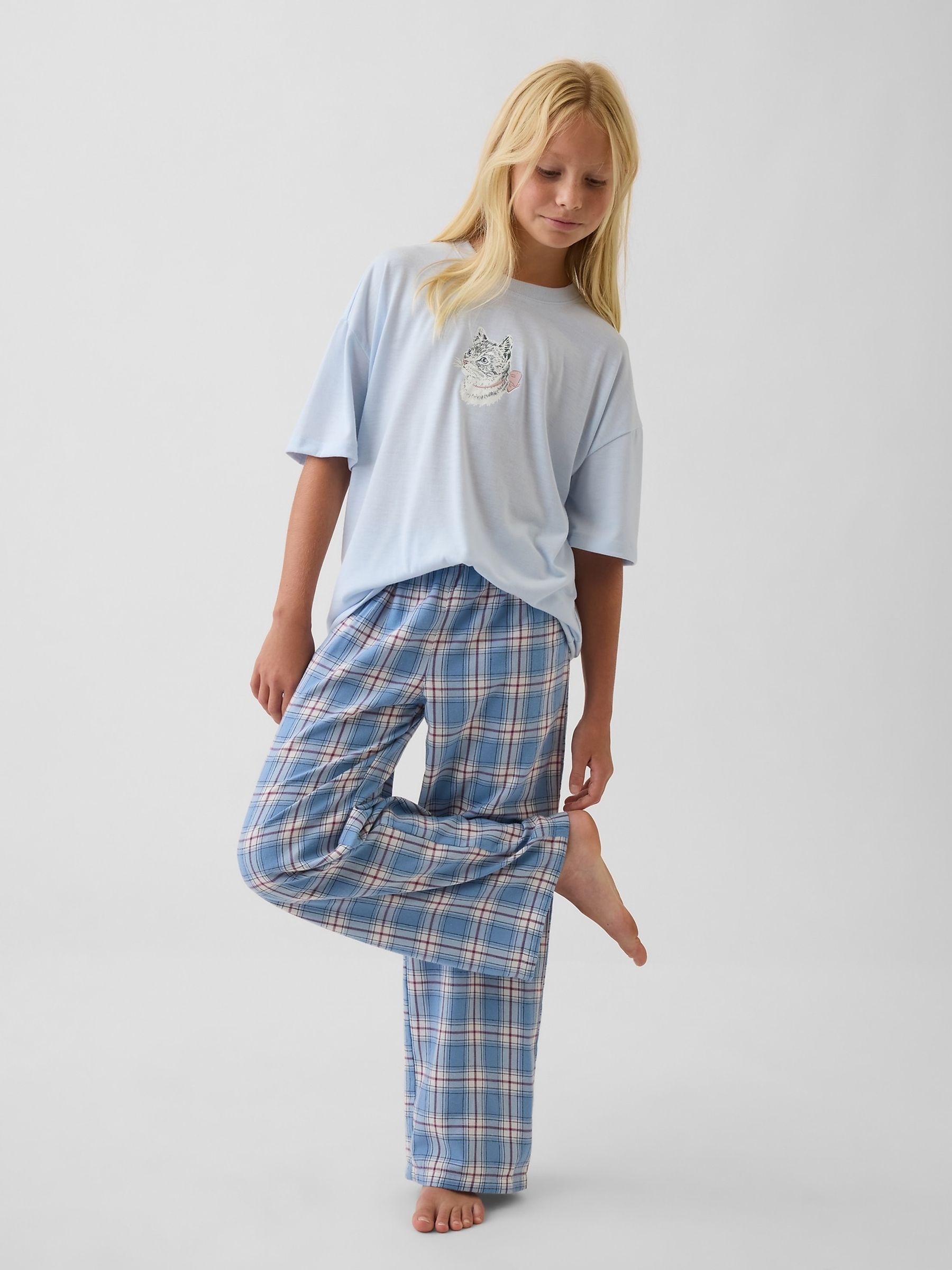 Blue Cat Oversized Pyjamas Set - Image 1 of 4 Blue Cat Oversized Pyjamas Set - Image 1 of 4