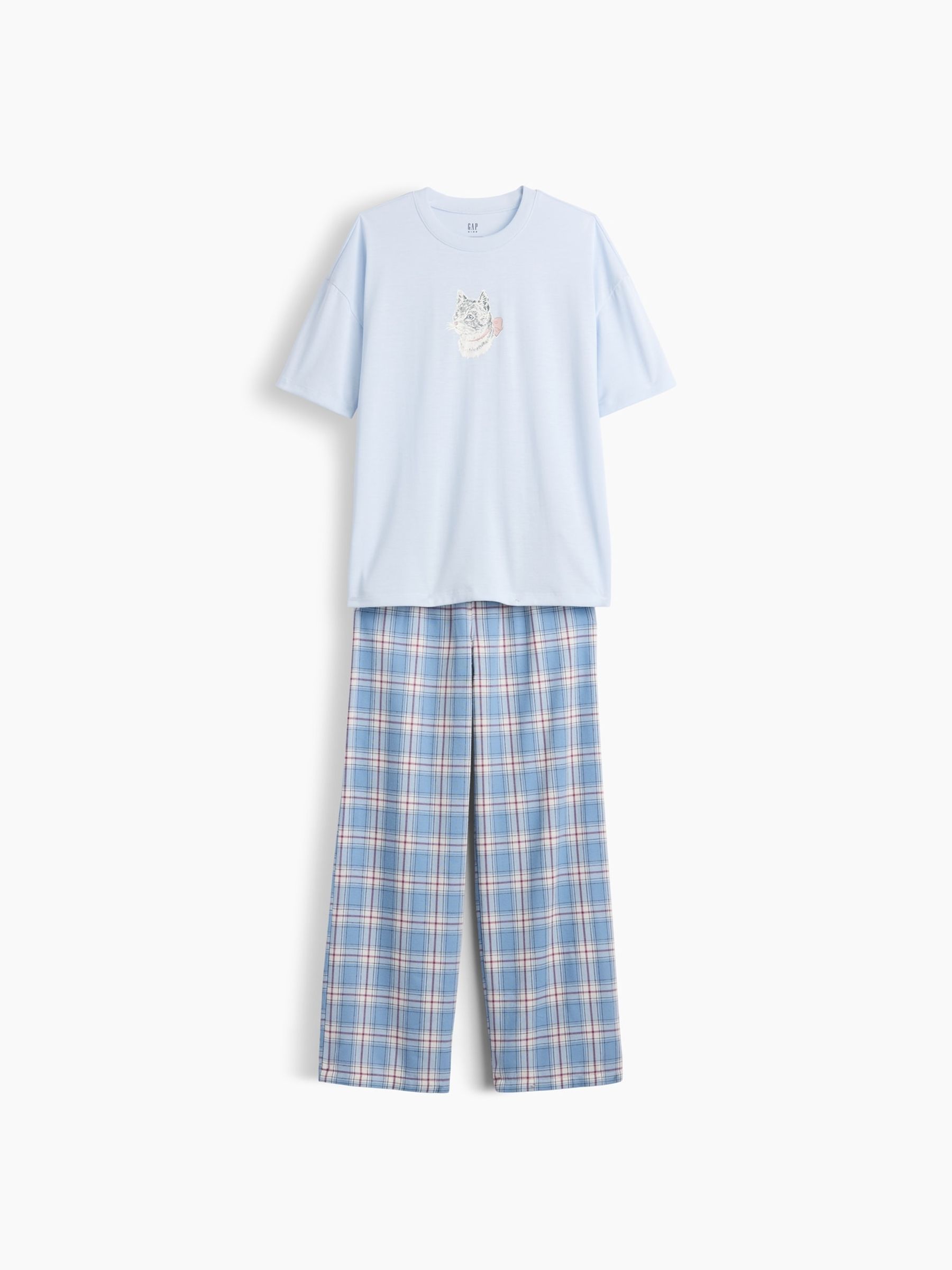 Blue Cat Oversized Pyjamas Set - Image 3 of 4