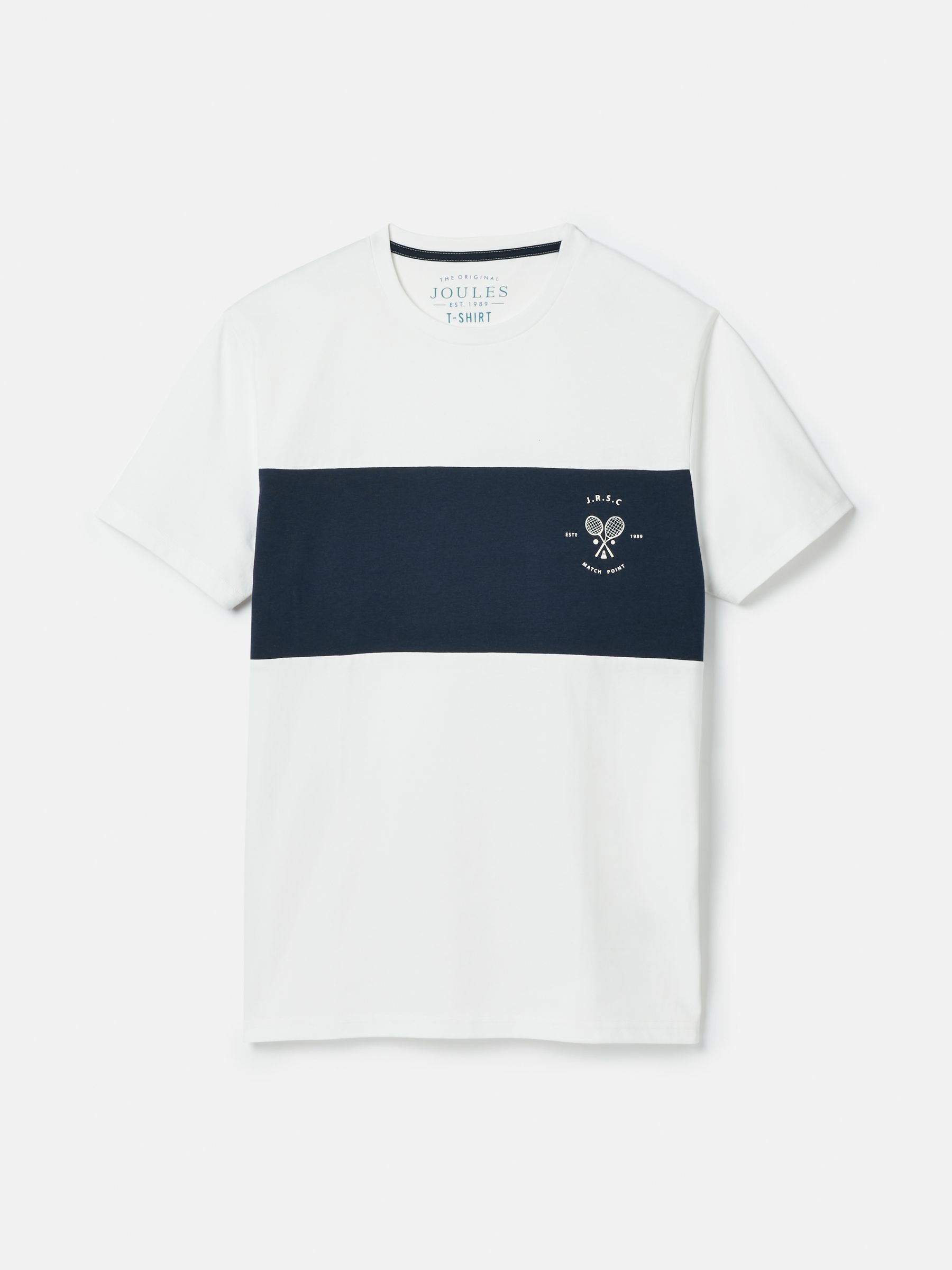 Denton White Colourblock Jersey Crew Neck T-Shirt - Image 10 of 10