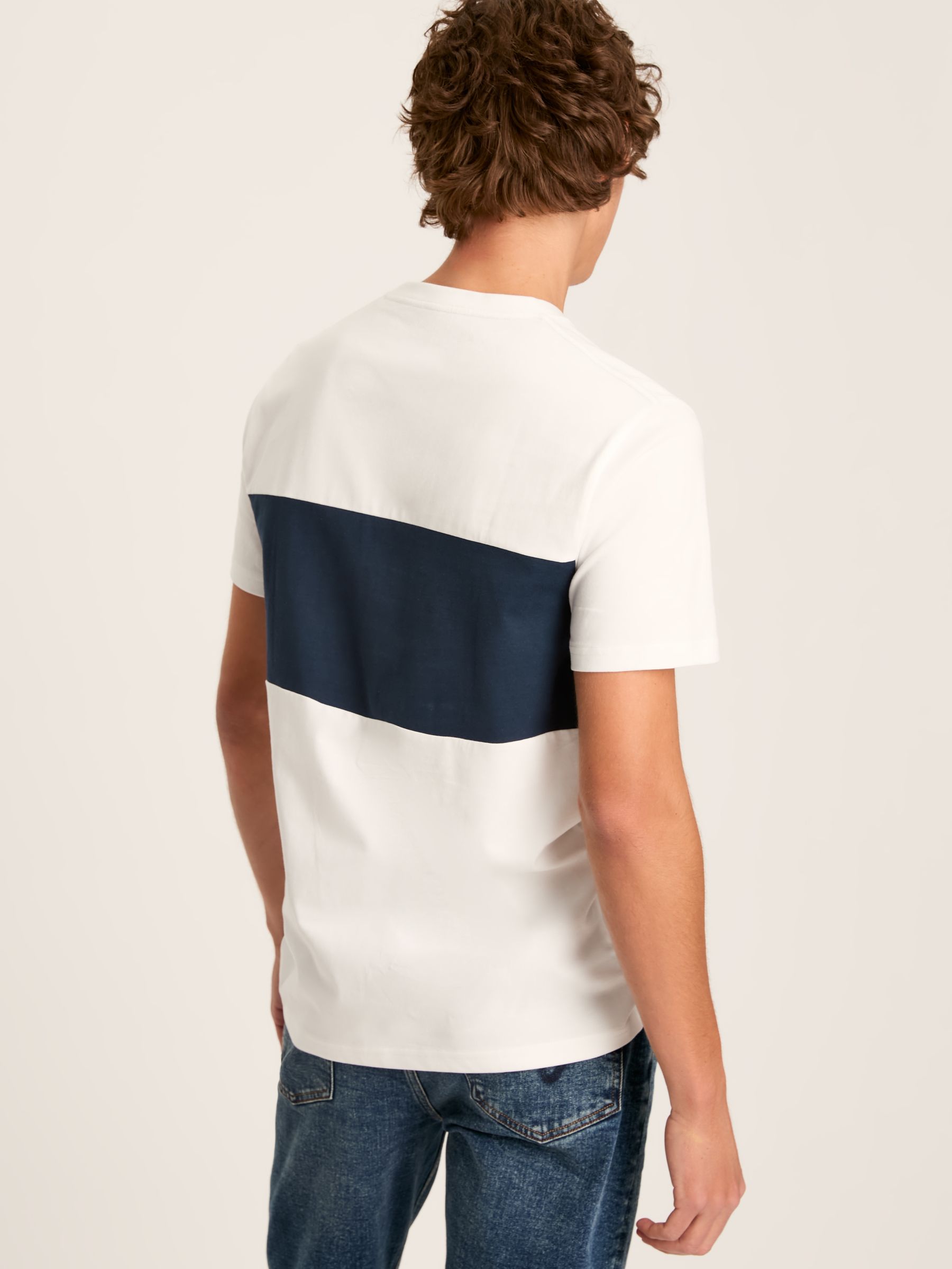 Denton White Colourblock Jersey Crew Neck T-Shirt - Image 4 of 10