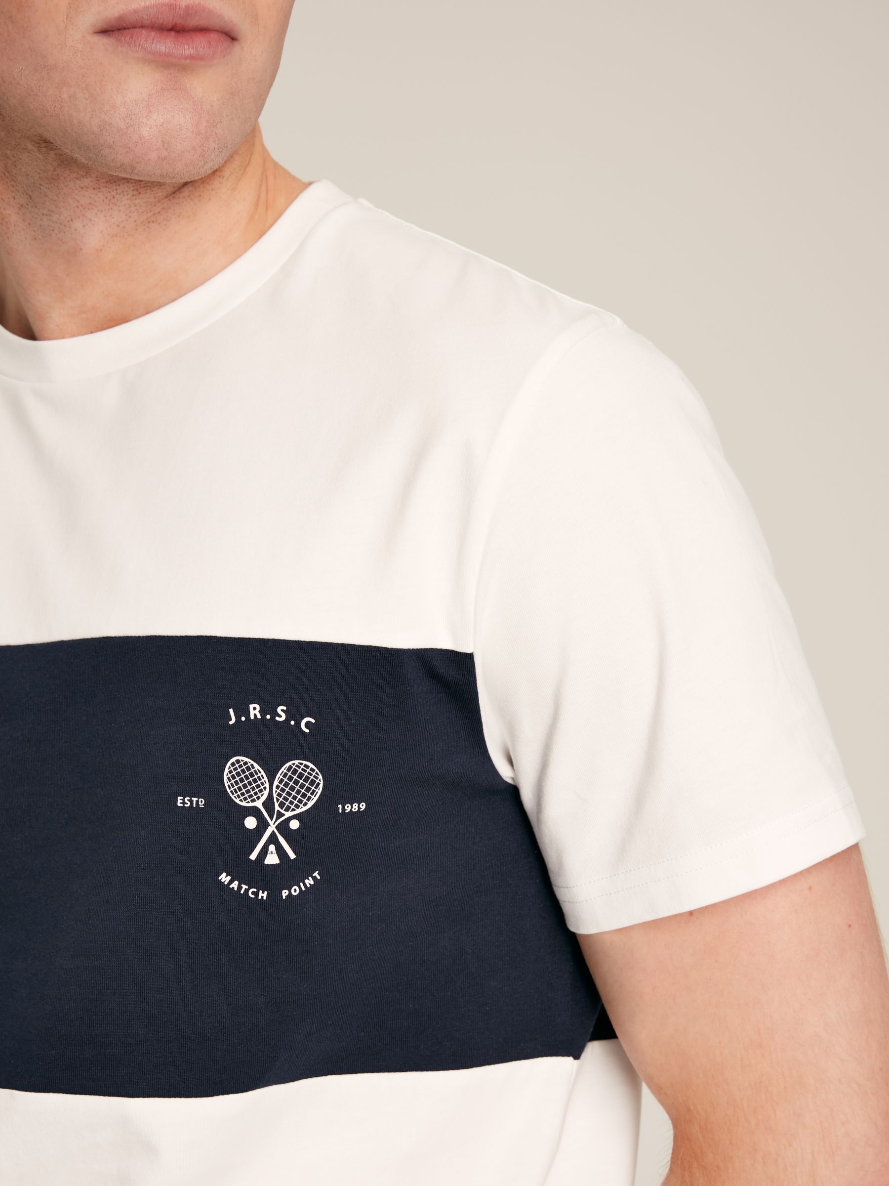 Denton White Colourblock Jersey Crew Neck T-Shirt - Image 5 of 10