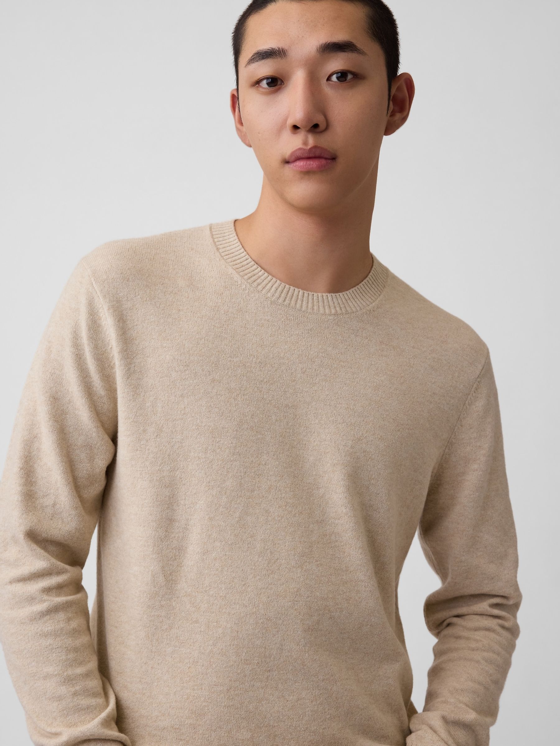 Beige CashSoft Crew Jumper - Image 4 of 4 Beige CashSoft Crew Jumper - Image 4 of 4