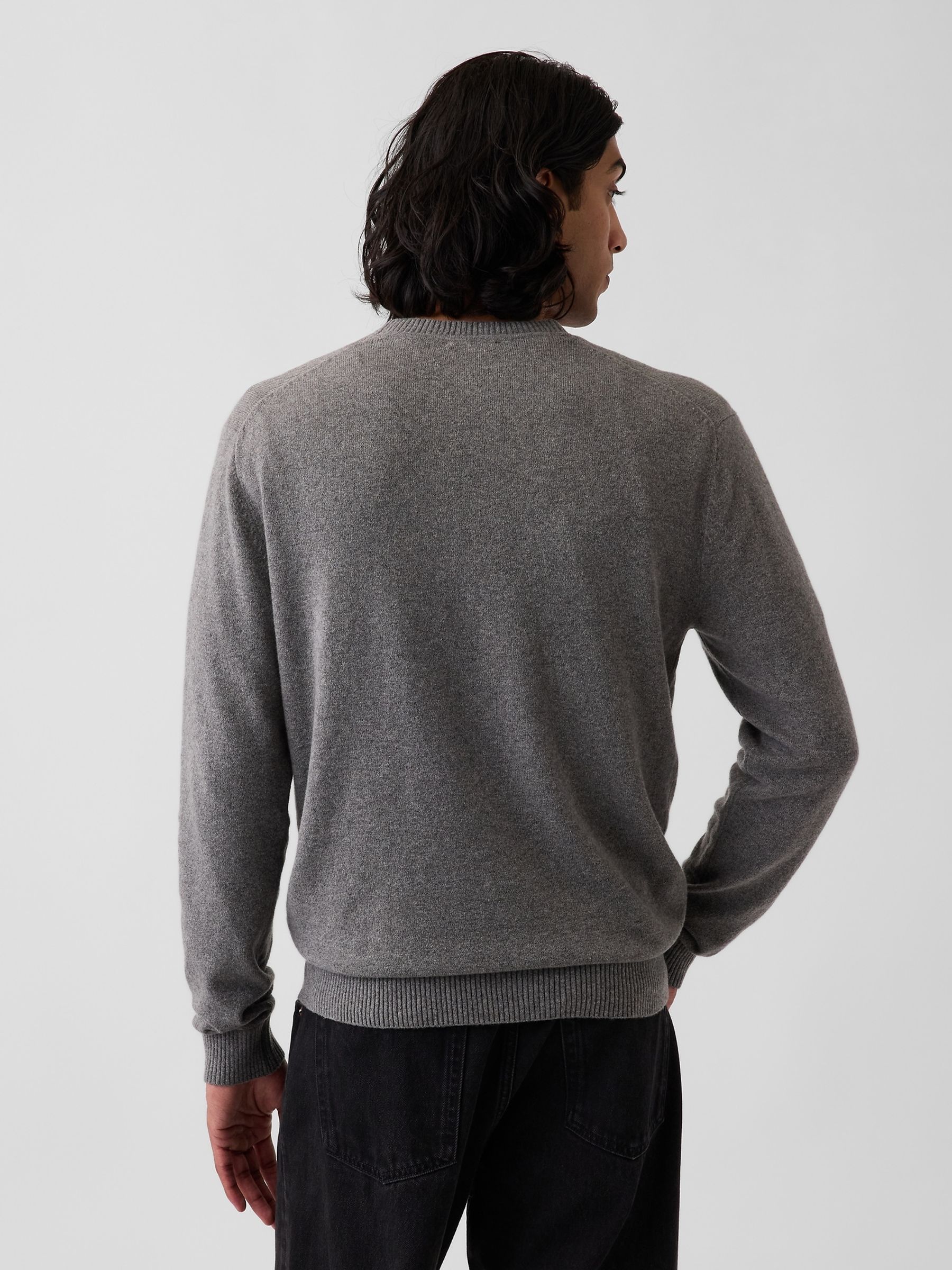 Grey CashSoft Crew Jumper - Image 2 of 4 Grey CashSoft Crew Jumper - Image 2 of 4
