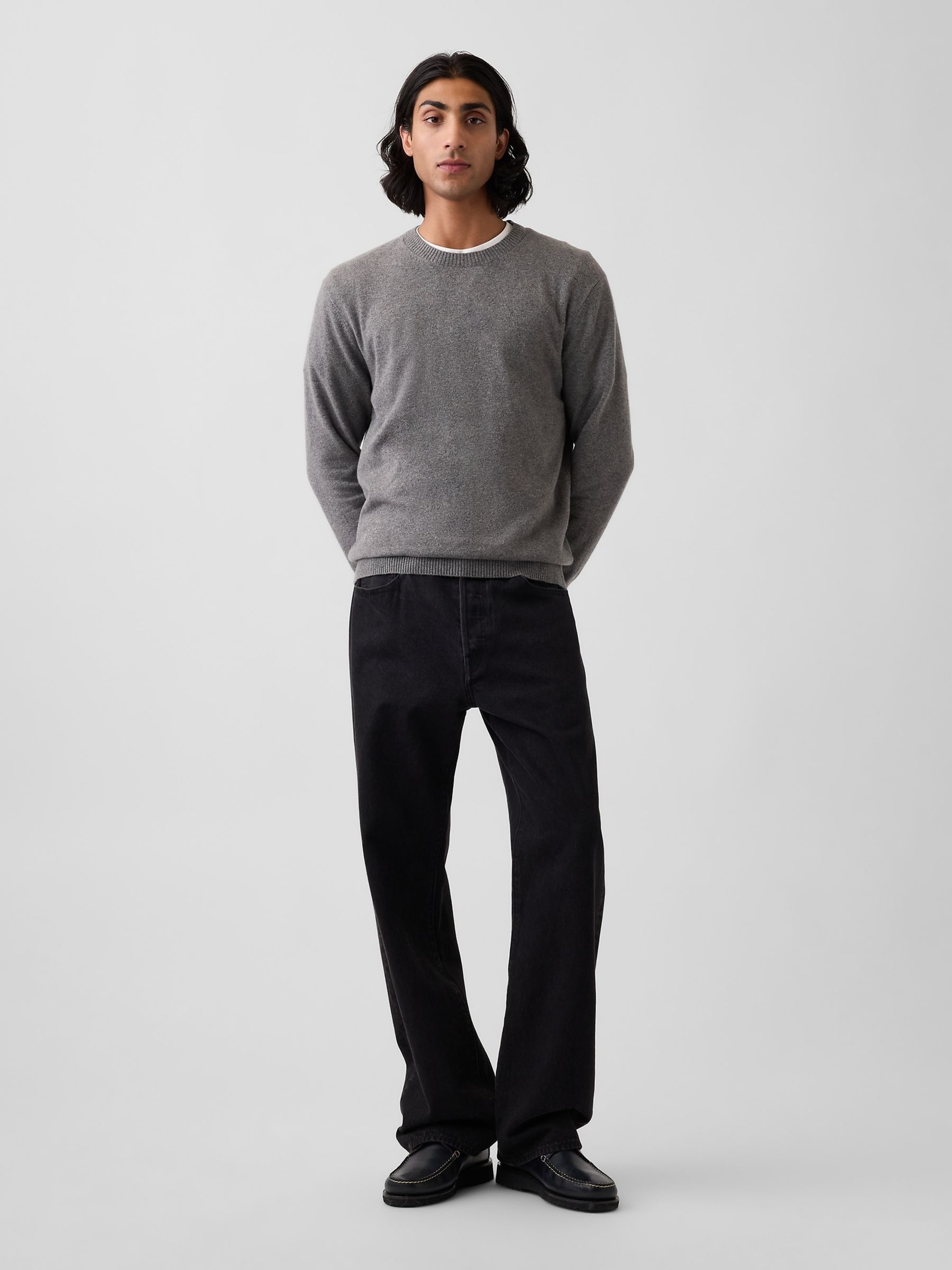 Grey CashSoft Crew Jumper - Image 3 of 4
