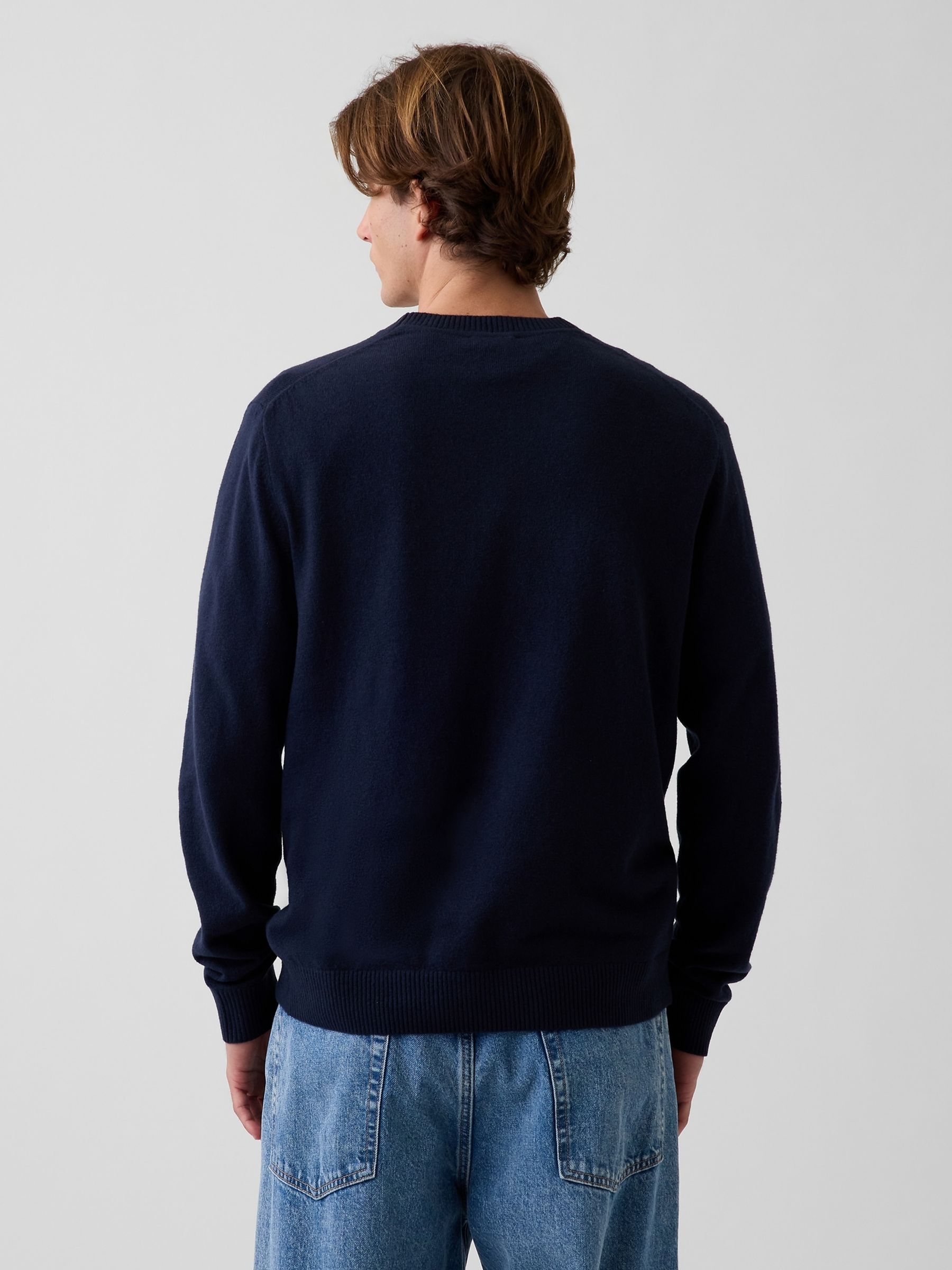 Navy CashSoft Crew Jumper - Image 2 of 4 Navy CashSoft Crew Jumper - Image 2 of 4