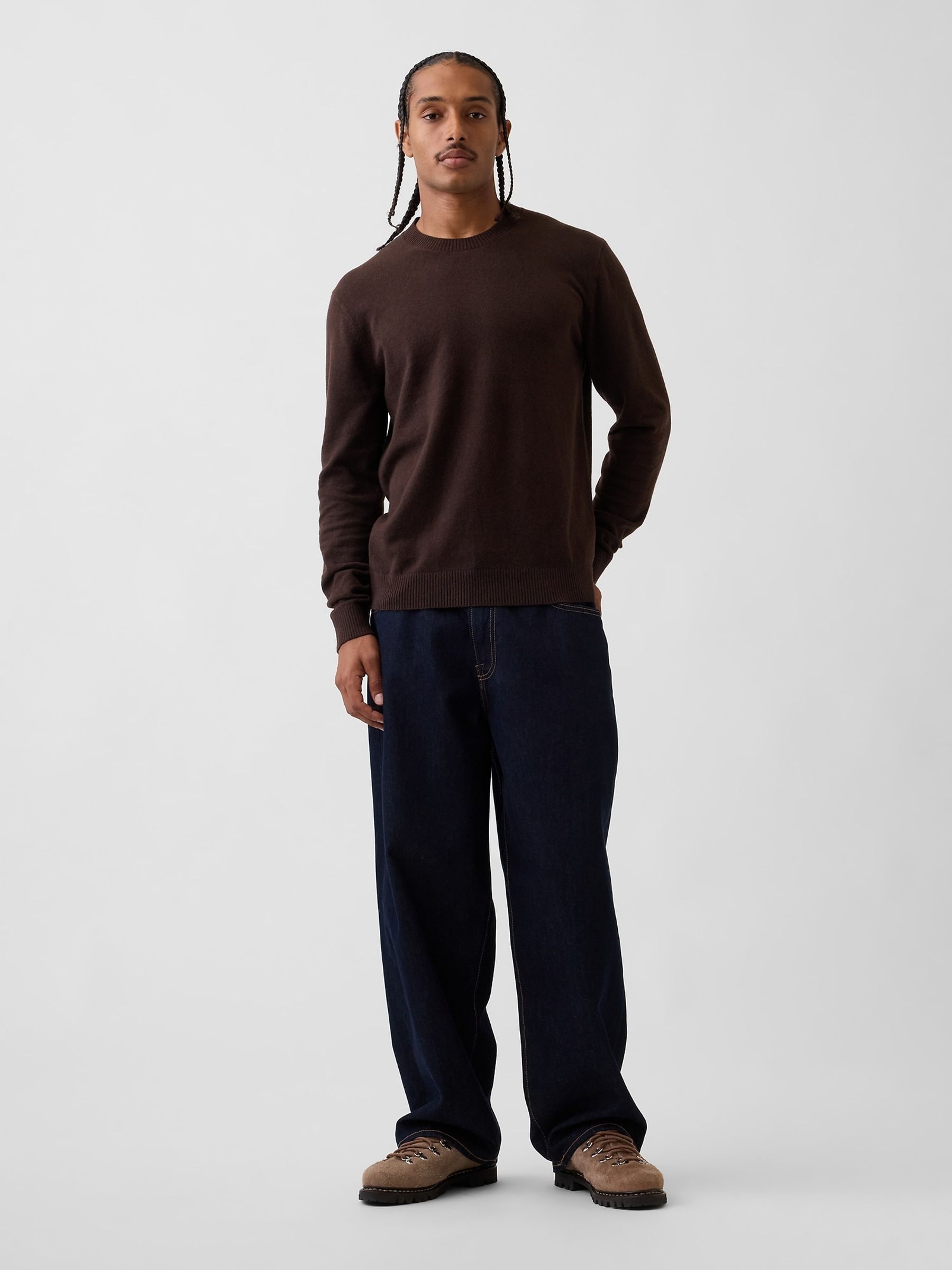 Brown CashSoft Crew Jumper - Image 3 of 4