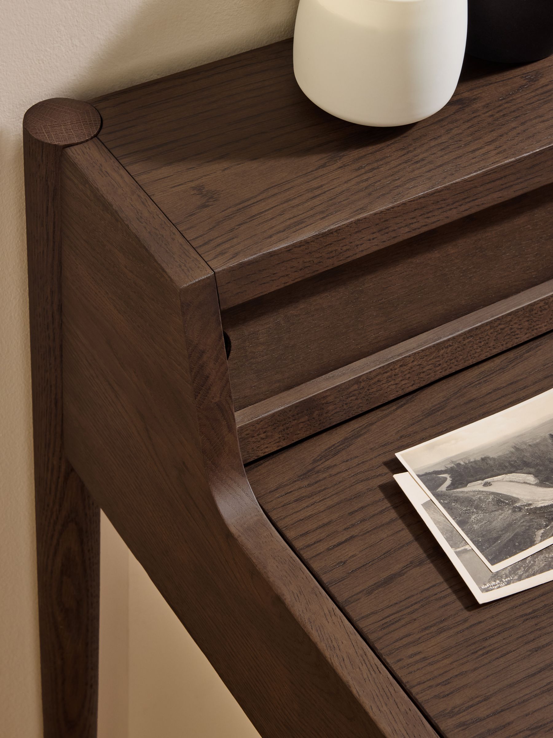 Leonie Compact Office Desk in Dark Stain Oak - Image 7 of 9