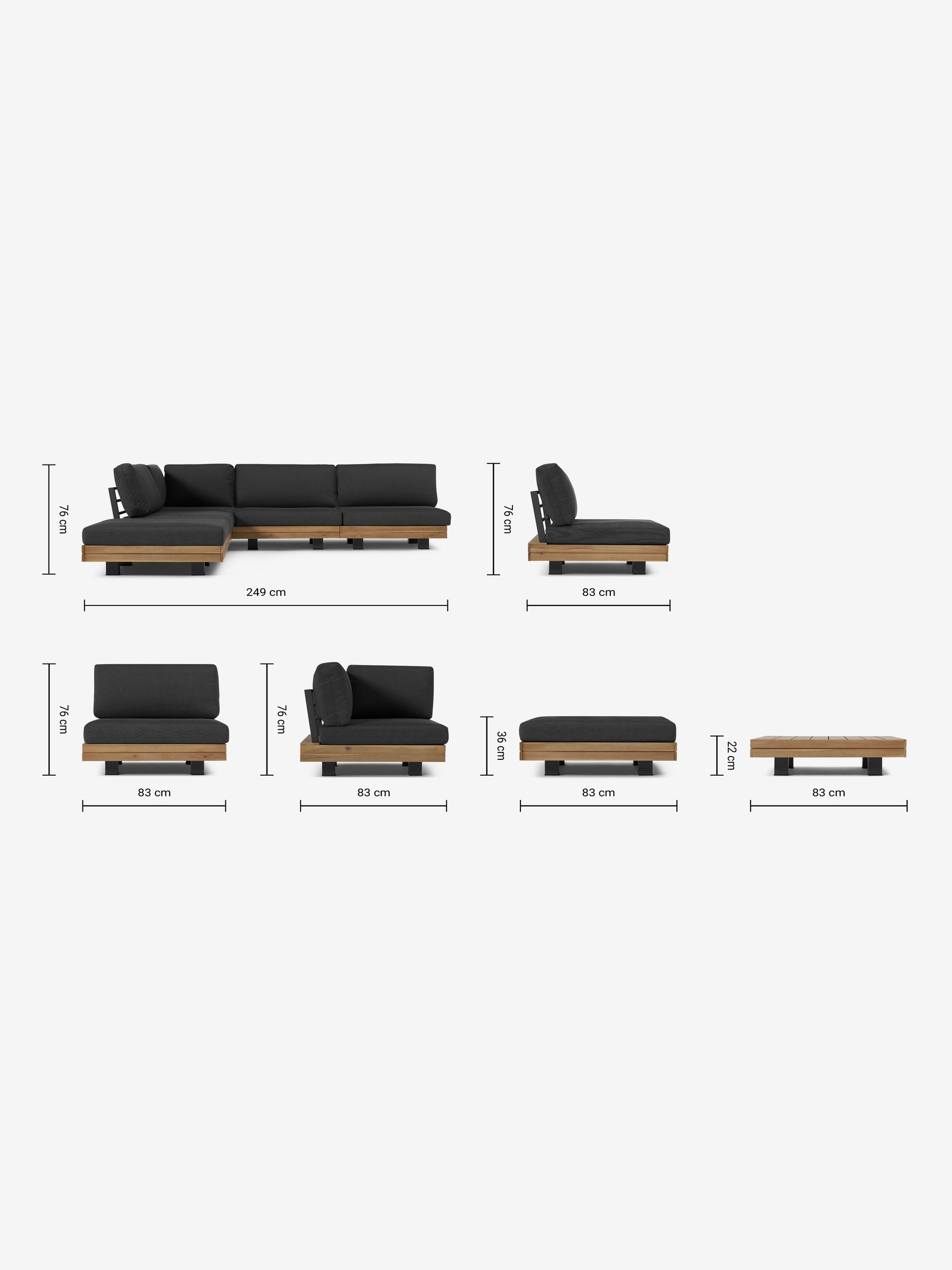 Avarna Garden Corner Lounge Set in Grey - Image 5 of 5