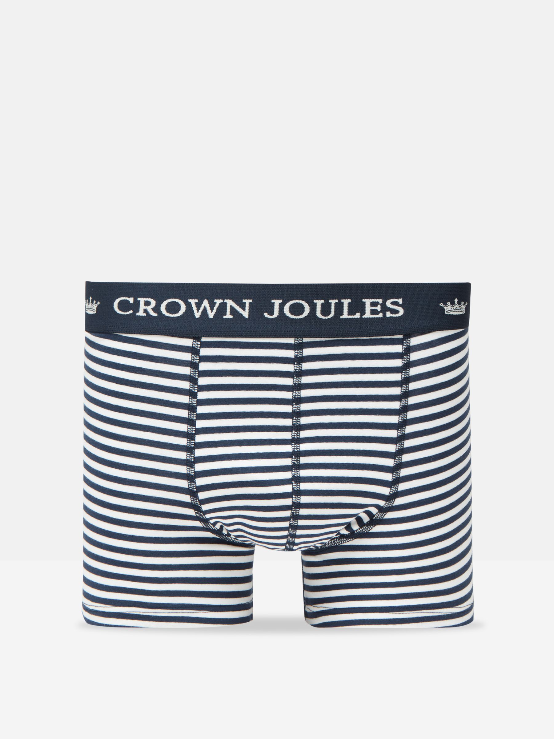 Crown Joules Navy & White Crest Pack of Two Cotton Boxers - Image 3 of 4