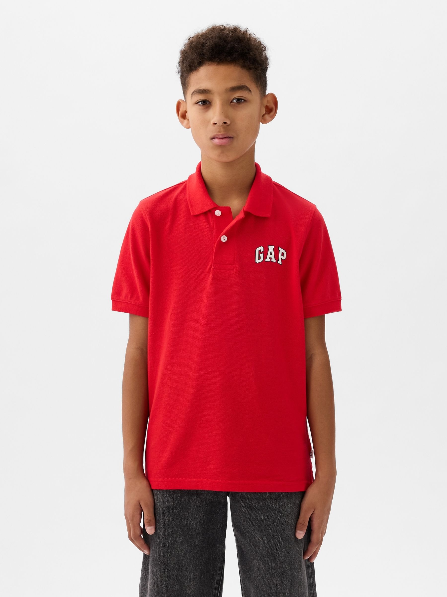 Red Logo Short Sleeve Polo Shirt (4-13yrs) - Image 1 of 3