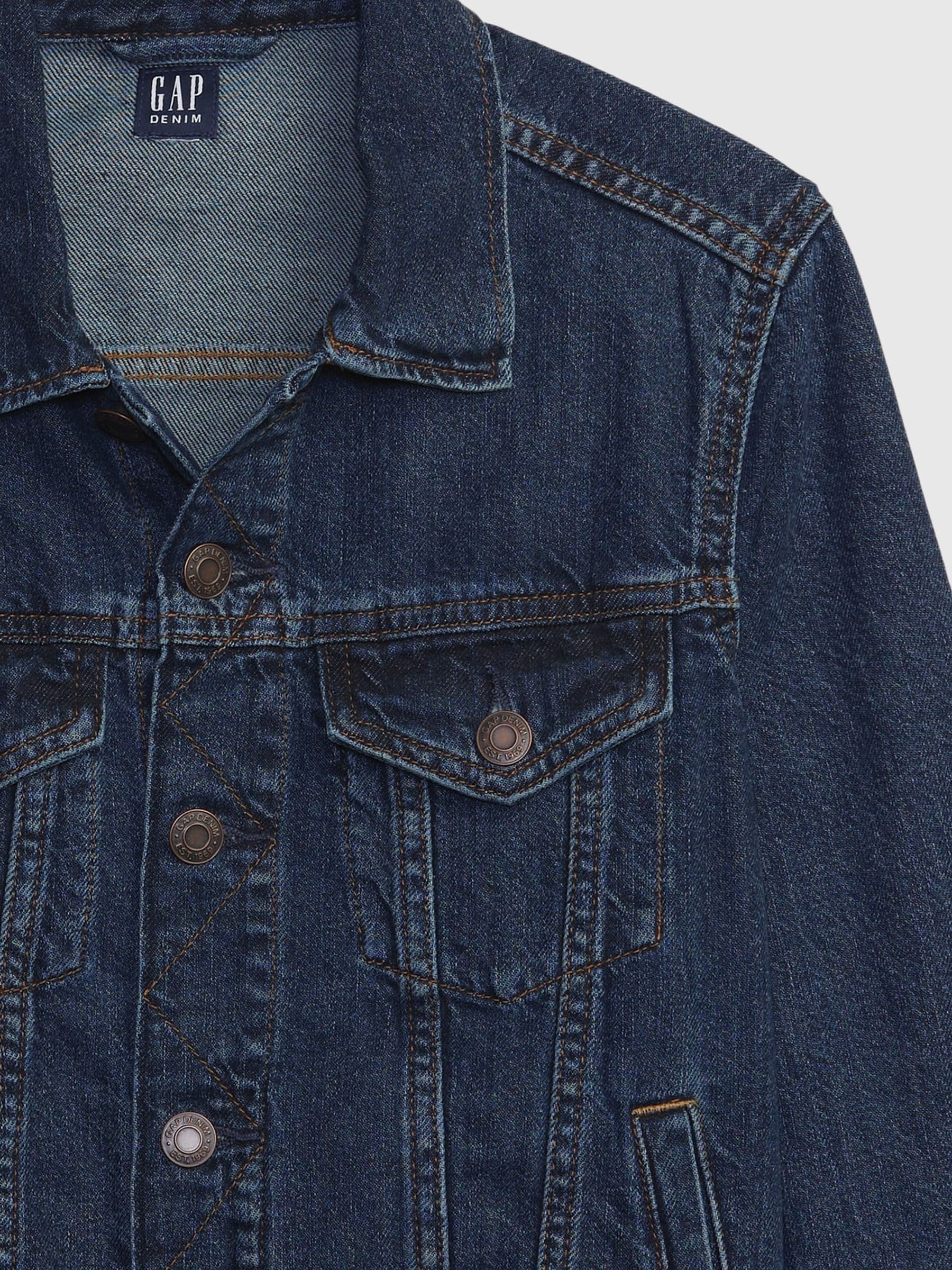 Dark Wash Blue Icon Denim Jacket (4-12yrs) - Image 3 of 3