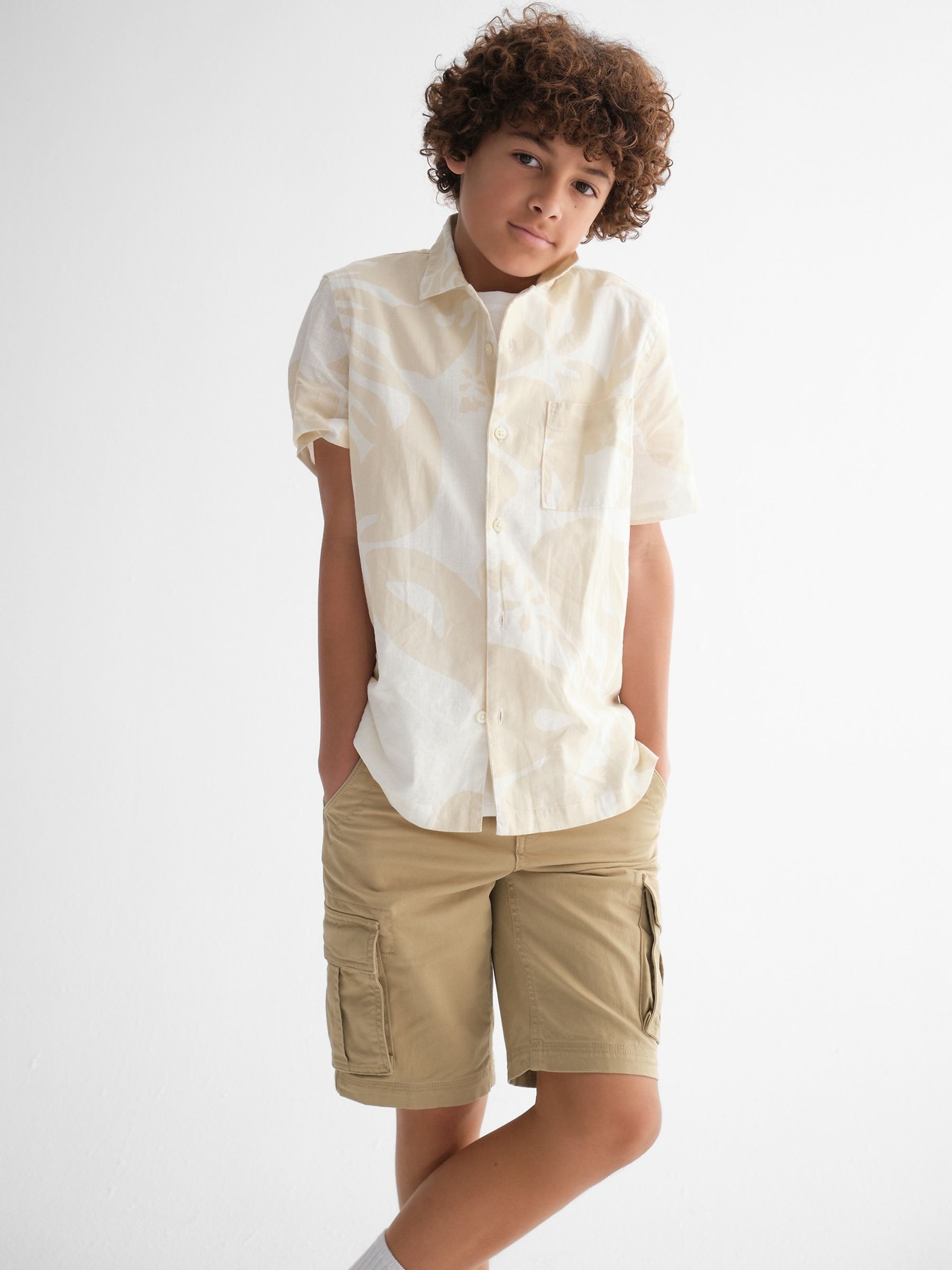 Brown Cotton Twill Cargo Shorts (6-13yrs) - Image 1 of 1