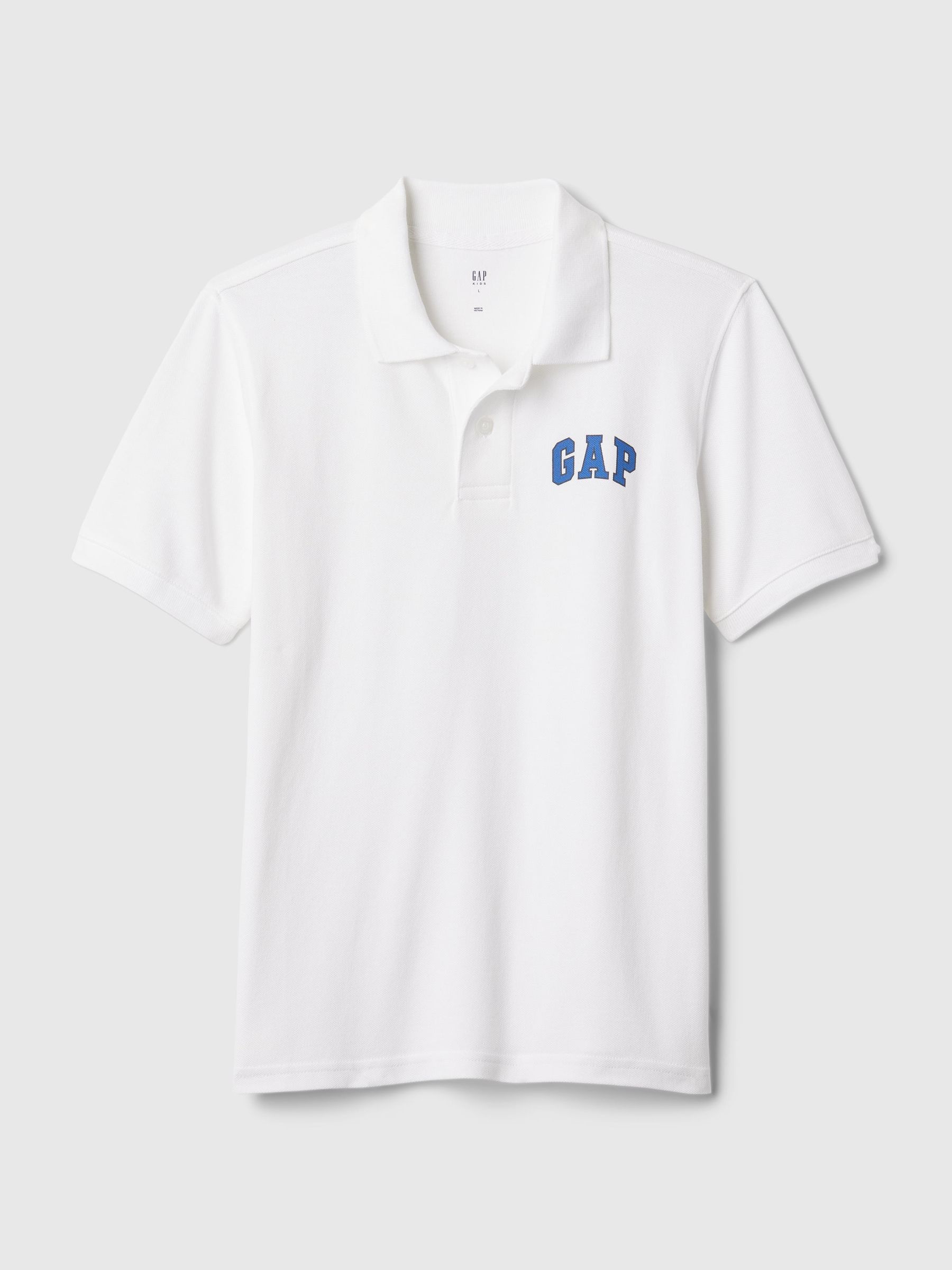 White Logo Short Sleeve Polo Shirt (4-13yrs) - Image 1 of 3